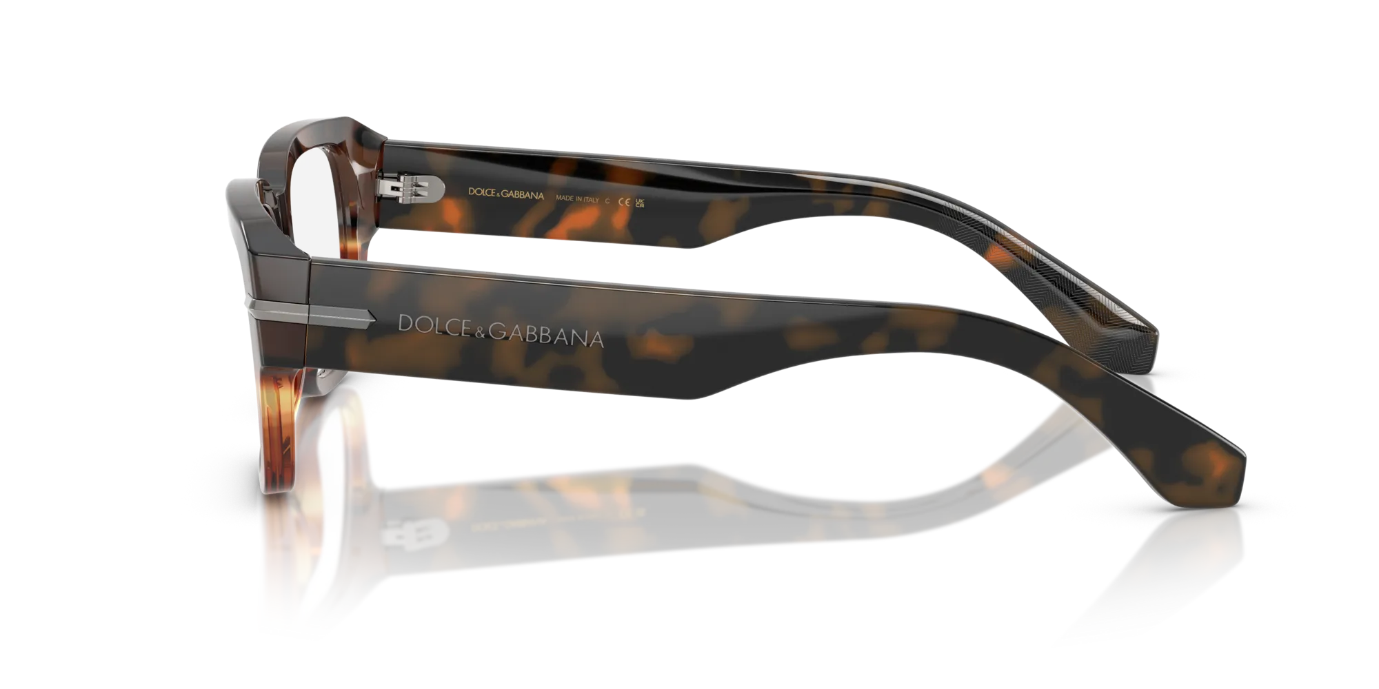 Dolce & Gabbana DG3408 3438 Montature da vista Acetato Marrone Trasparente Squadrata Normale - immagine 4