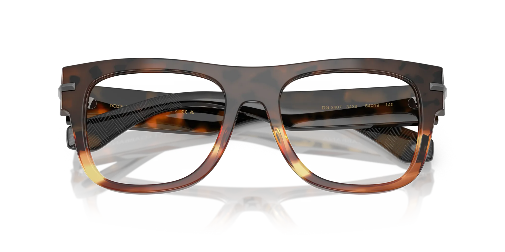 Dolce & Gabbana DG3407 3438 Montature da vista Acetato Marrone Squadrata Normale - immagine 2