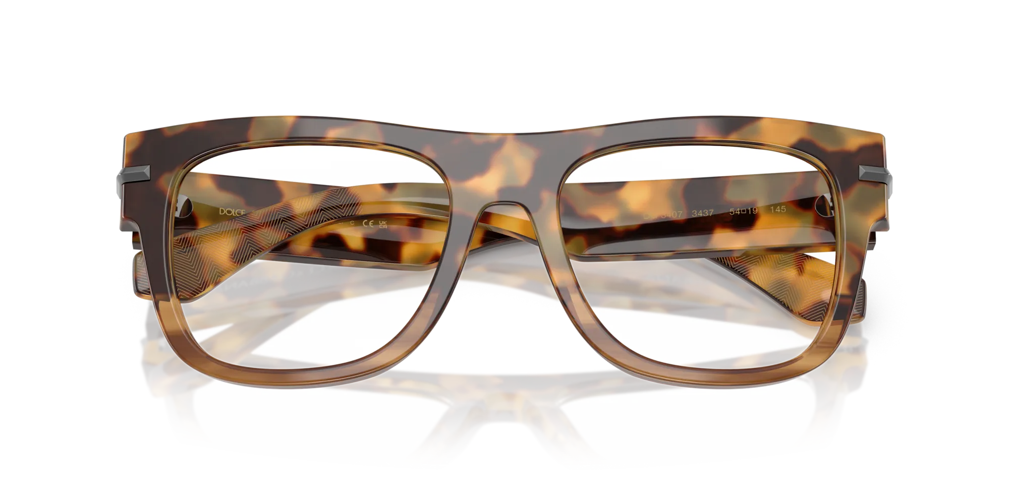 Dolce & Gabbana DG3407 3437 Montature da vista Acetato Tartaruga Trasparente Squadrata Normale - immagine 2