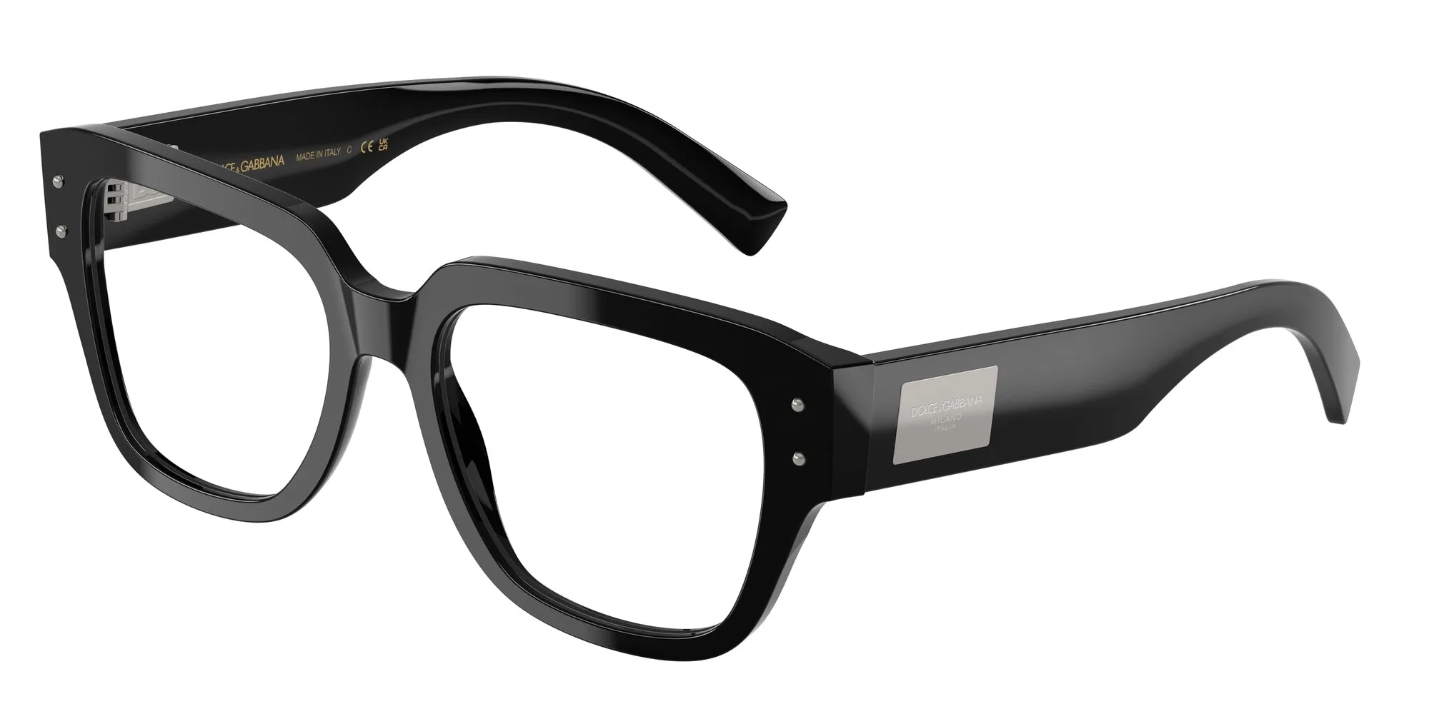 Dolce & Gabbana DG3405 501 Montature da vista Acetato Nero Trasparente Squadrata Normale - immagine 1
