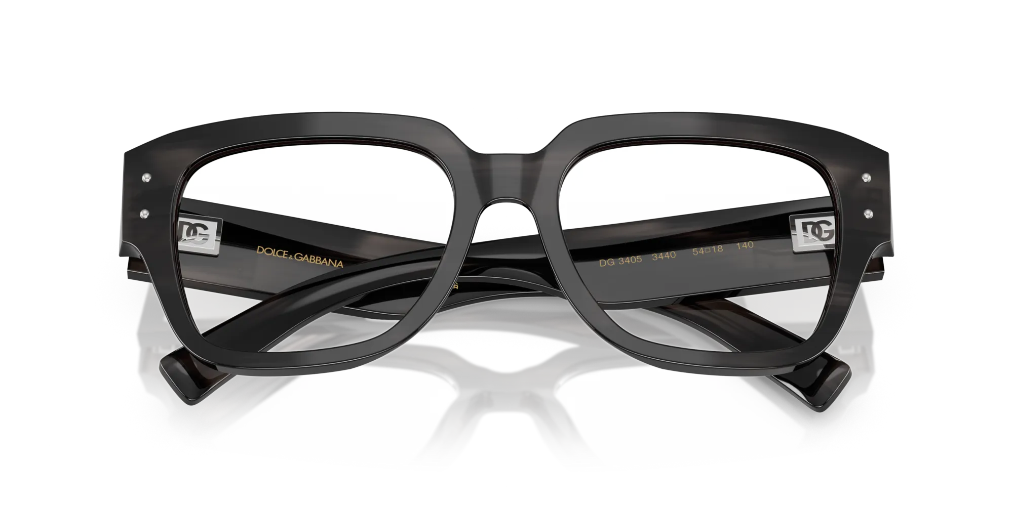 Dolce & Gabbana DG3405 3440 Montature da vista Acetato Grigio Trasparente Squadrata Normale - immagine 2