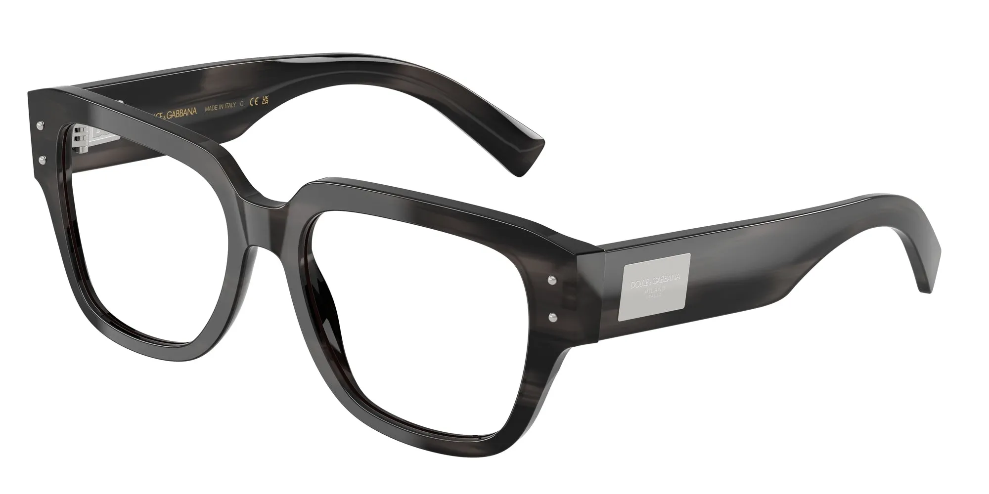 Dolce & Gabbana DG3405 3440 Montature da vista Acetato Grigio Trasparente Squadrata Normale - immagine 1