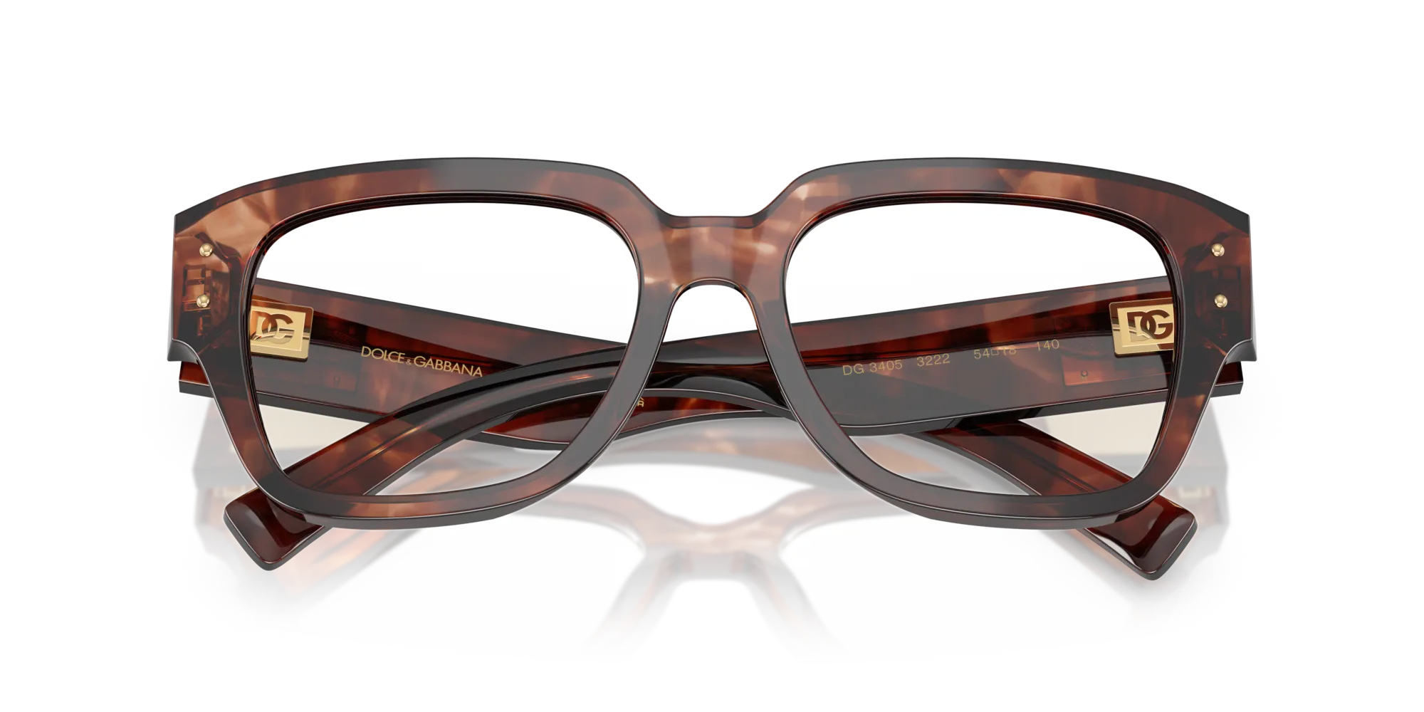 Dolce & Gabbana DG3405 3222 Montature da vista Acetato Rosso Trasparente Squadrata Normale - immagine 2