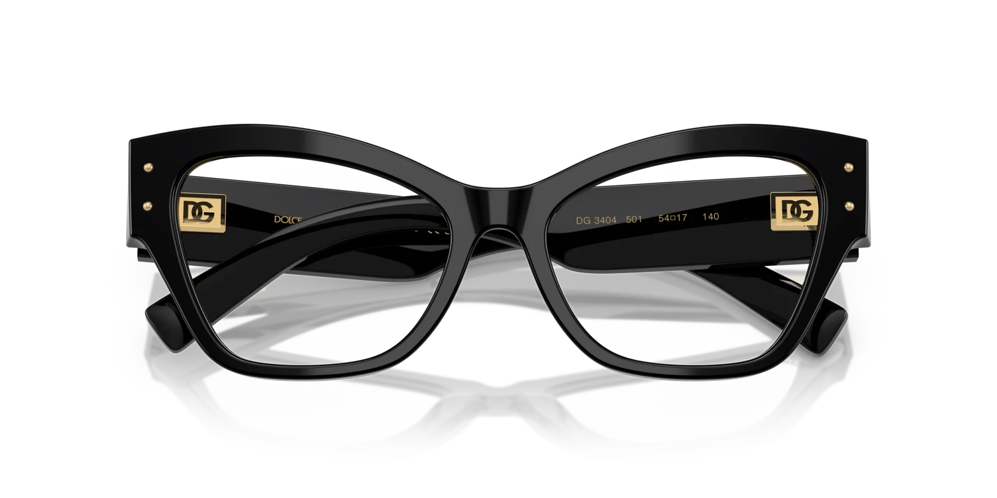 Dolce & Gabbana DG3404 501 Montature da vista Acetato Nero Farfalla Normale - immagine 2