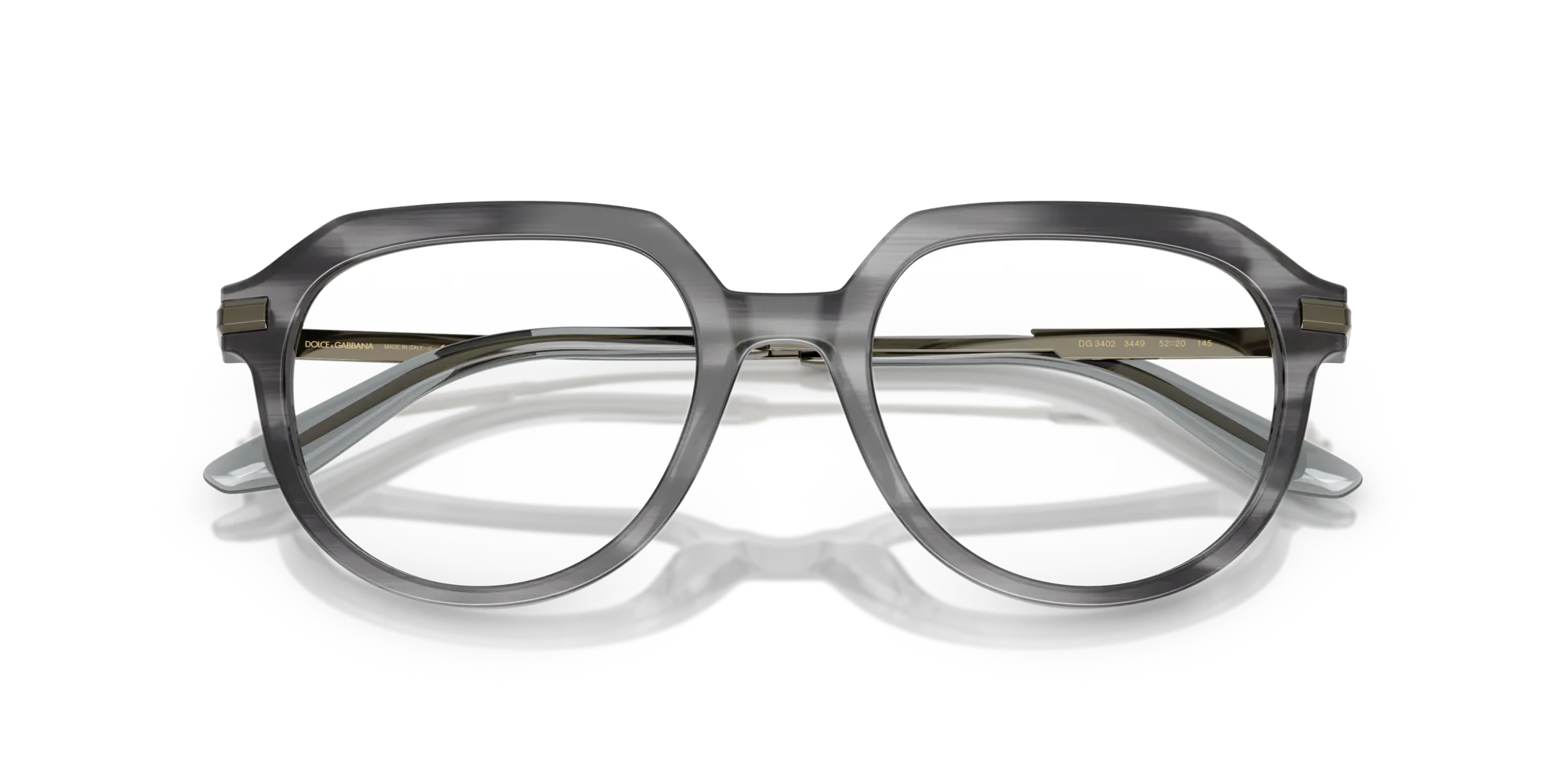 Dolce & Gabbana DG3402 3449 Montature da vista Acetato Grigio Trasparente Pantos Normale - immagine 2