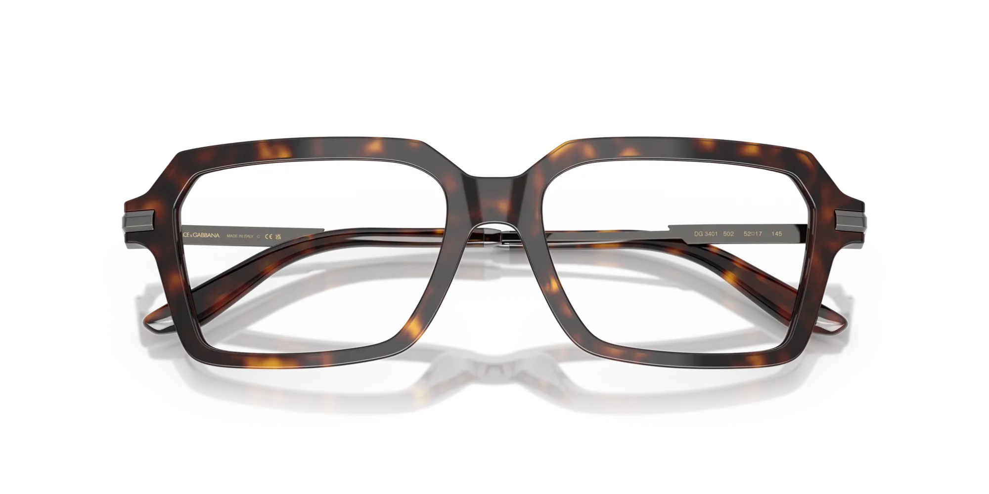 Dolce & Gabbana DG3401 502 Montature da vista Acetato Tartaruga Trasparente Squadrata Normale - immagine 2
