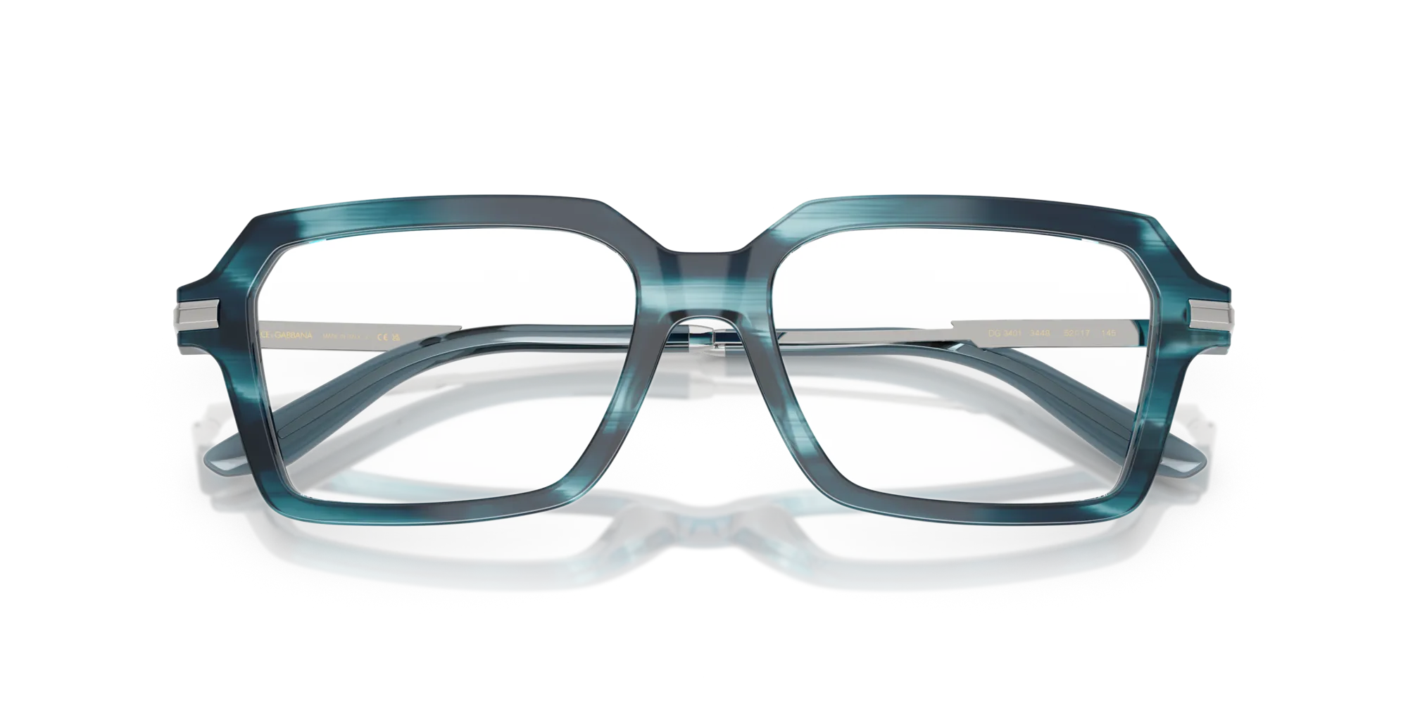 Dolce & Gabbana DG3401 3448 Montature da vista Acetato Blu Trasparente Squadrata Normale - immagine 2
