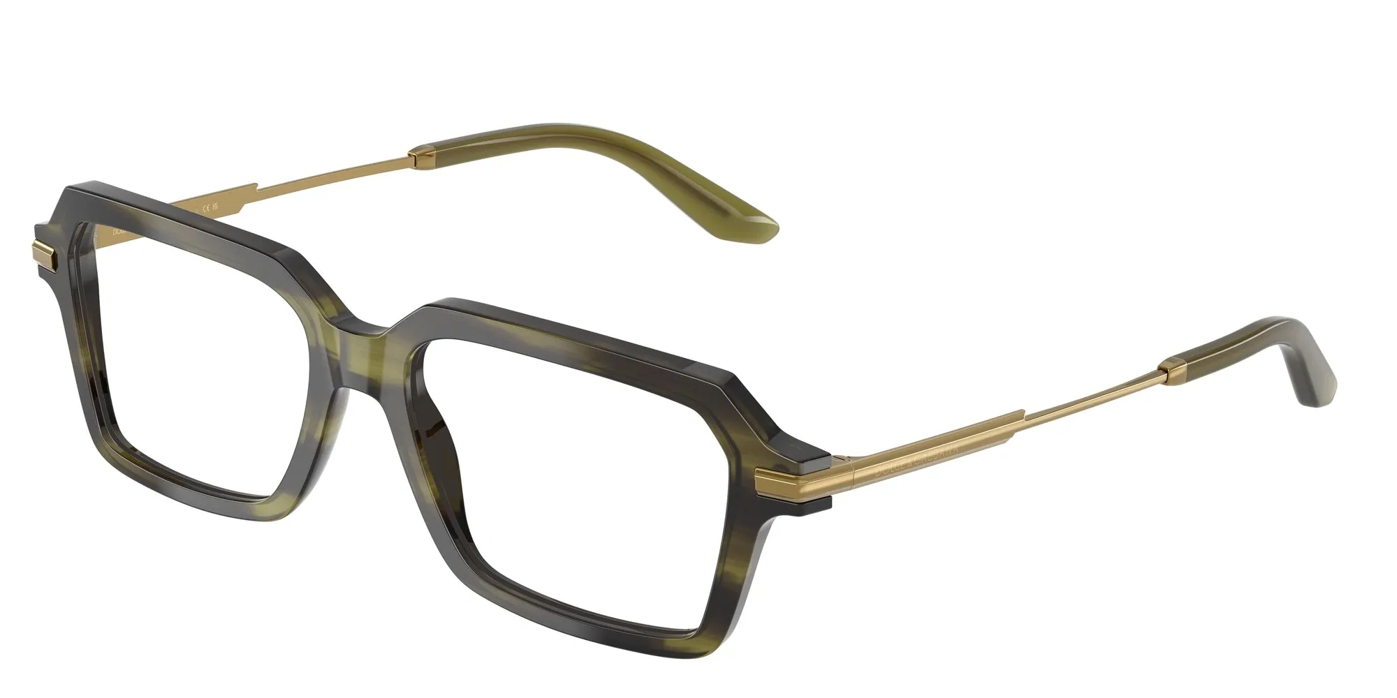Dolce & Gabbana DG3401 3447 Montature da vista Acetato Verde Trasparente Squadrata Normale - immagine 1
