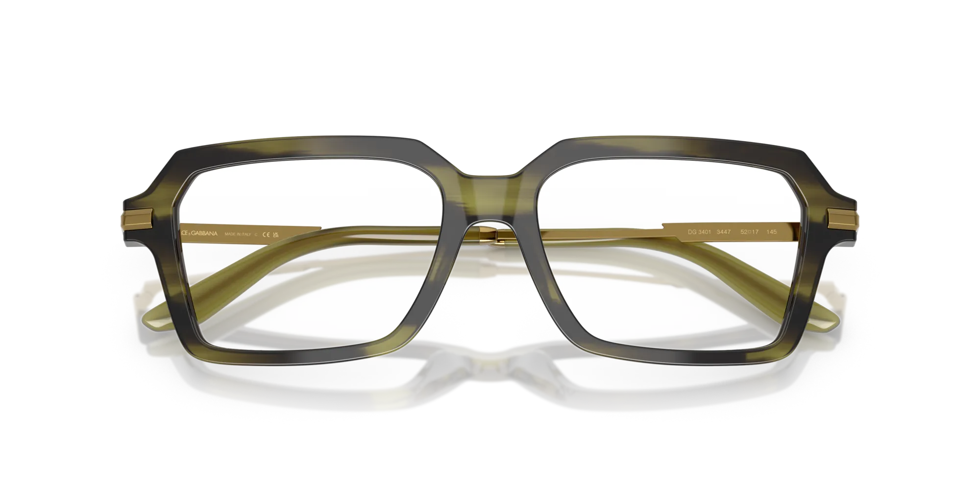 Dolce & Gabbana DG3401 3447 Montature da vista Acetato Verde Trasparente Squadrata Normale - immagine 2