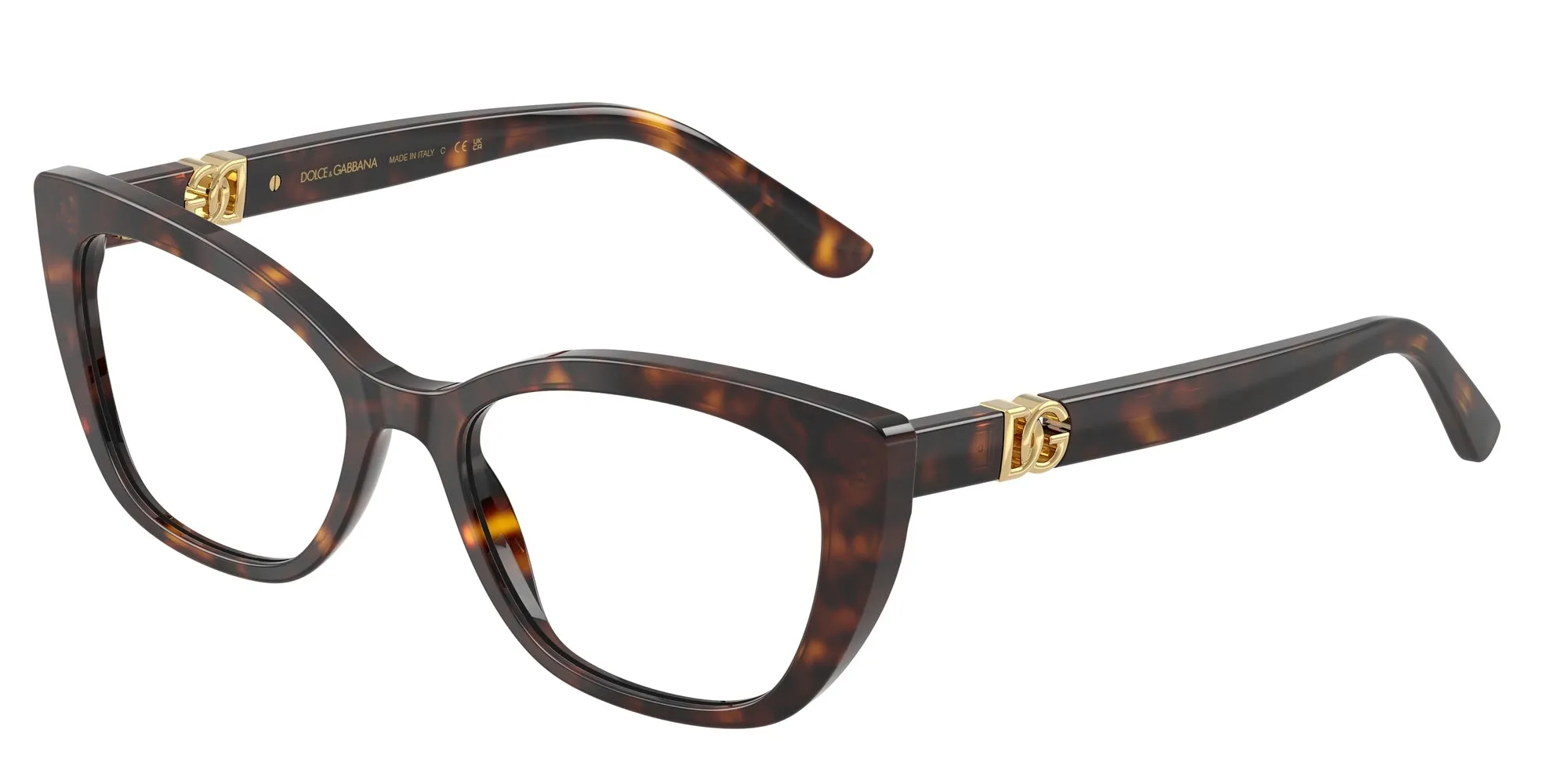 Dolce & Gabbana DG3398 502 Montature da vista Acetato Tartaruga Trasparente Cat Eye Normale - immagine 1