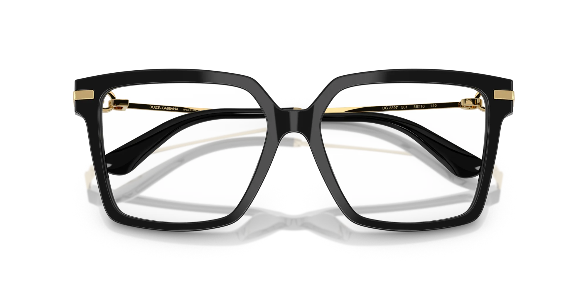 Dolce & Gabbana DG3397 501 Montature da vista Acetato Nero Squadrata Normale - immagine 2