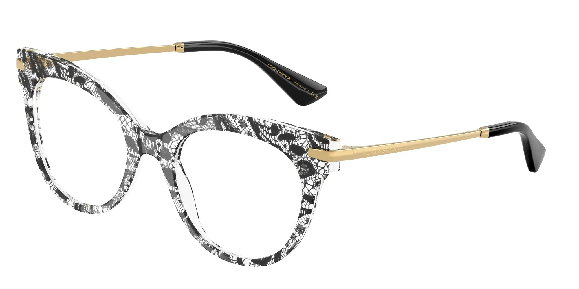 Dolce & Gabbana DG3392 3287 Montature da vista Acetato Nero Trasparente Farfalla Normale - immagine 1
