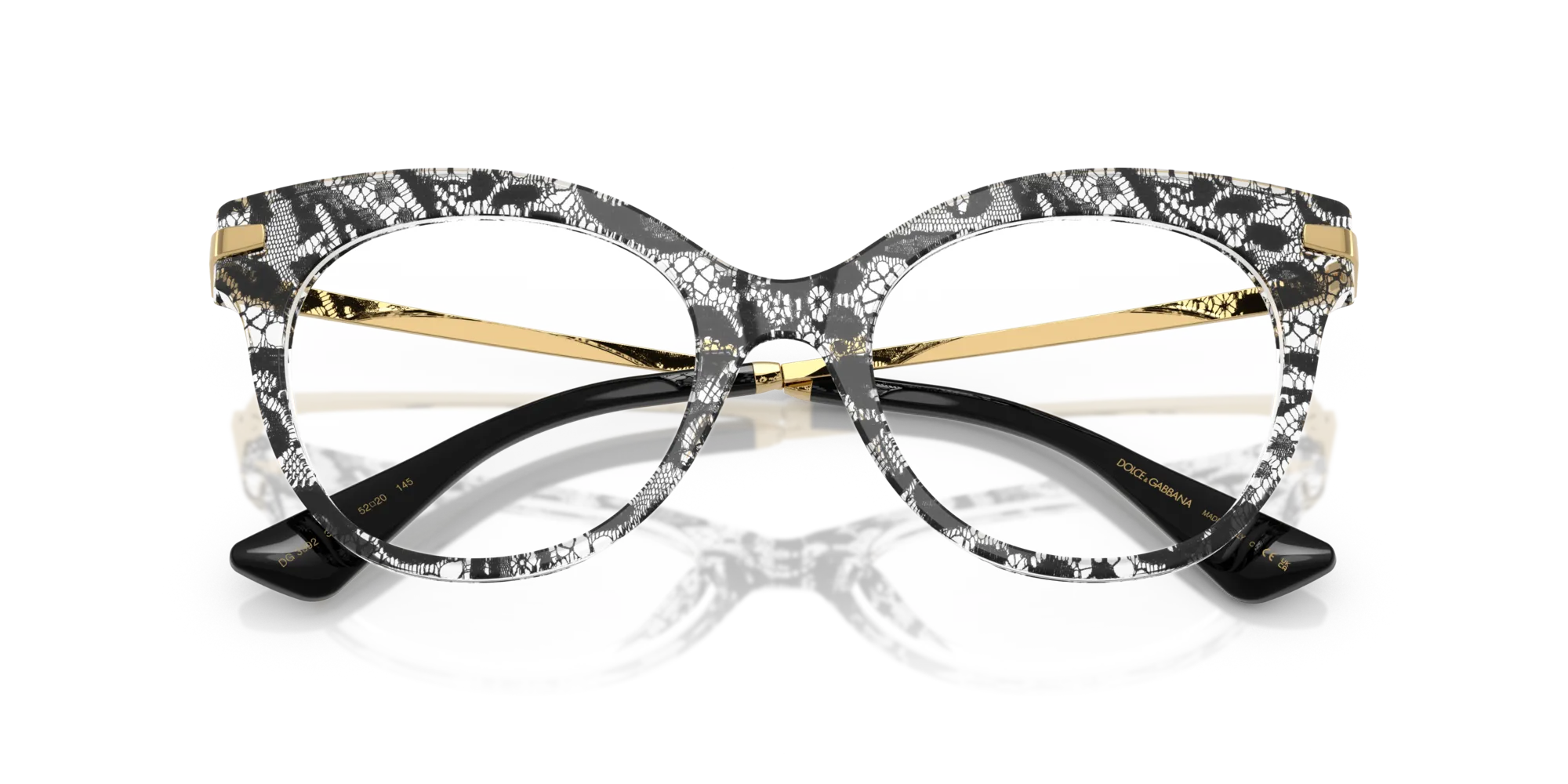 Dolce & Gabbana DG3392 3287 Montature da vista Acetato Nero Trasparente Farfalla Normale - immagine 2