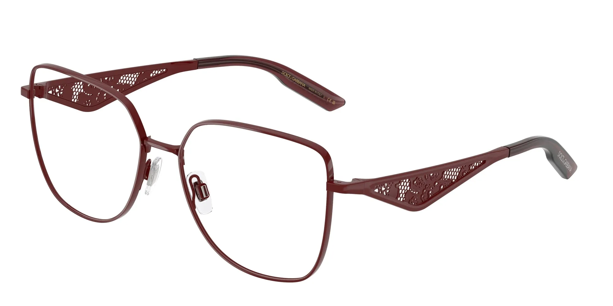 Dolce & Gabbana DG1358 1319 Montature da vista Metallo Rosso Trasparente Squadrata Normale - immagine 1