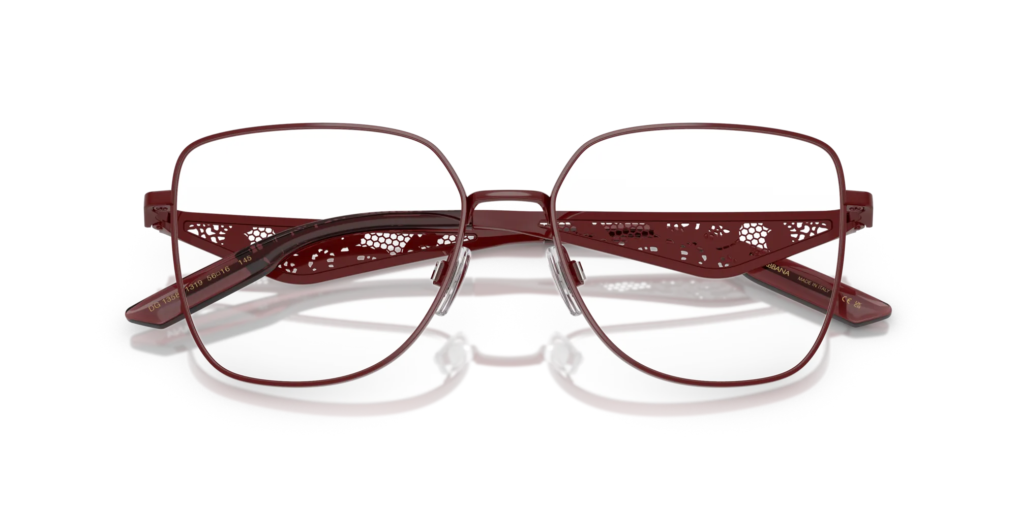 Dolce & Gabbana DG1358 1319 Montature da vista Metallo Rosso Trasparente Squadrata Normale - immagine 2