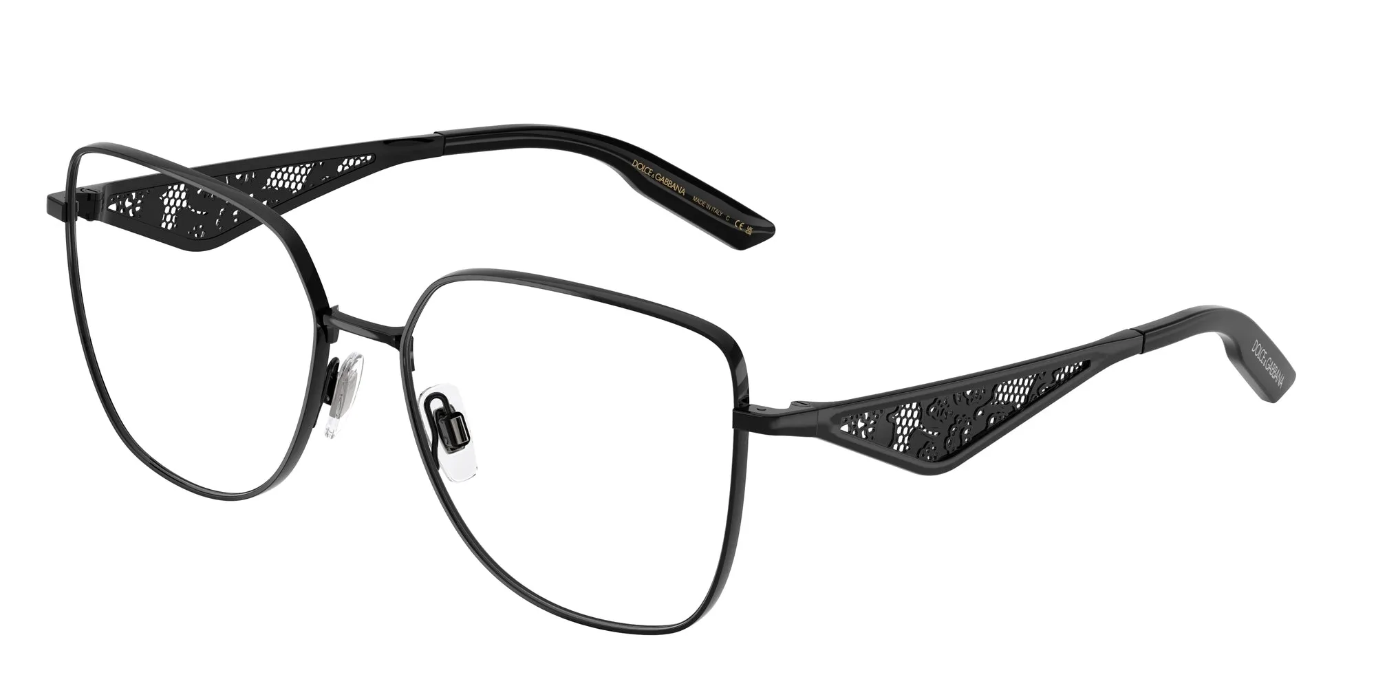 Dolce & Gabbana DG1358 01 Montature da vista Metallo Nero Trasparente Squadrata Normale - immagine 1