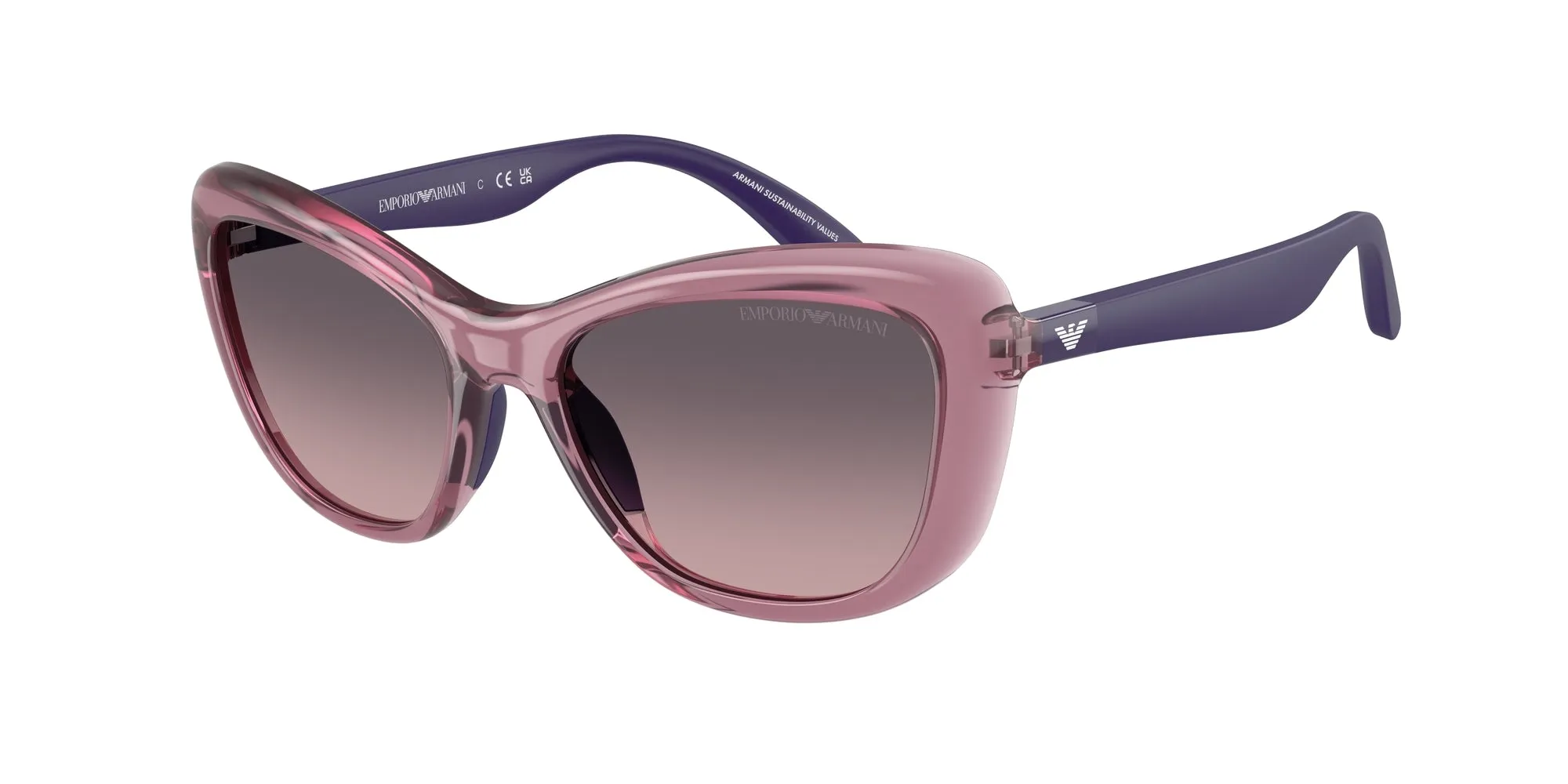 Emporio Armani EK4004 537646 Occhiali da sole bambino Iniettato Viola Rosa Farfalla Normale Sfumato - immagine 1