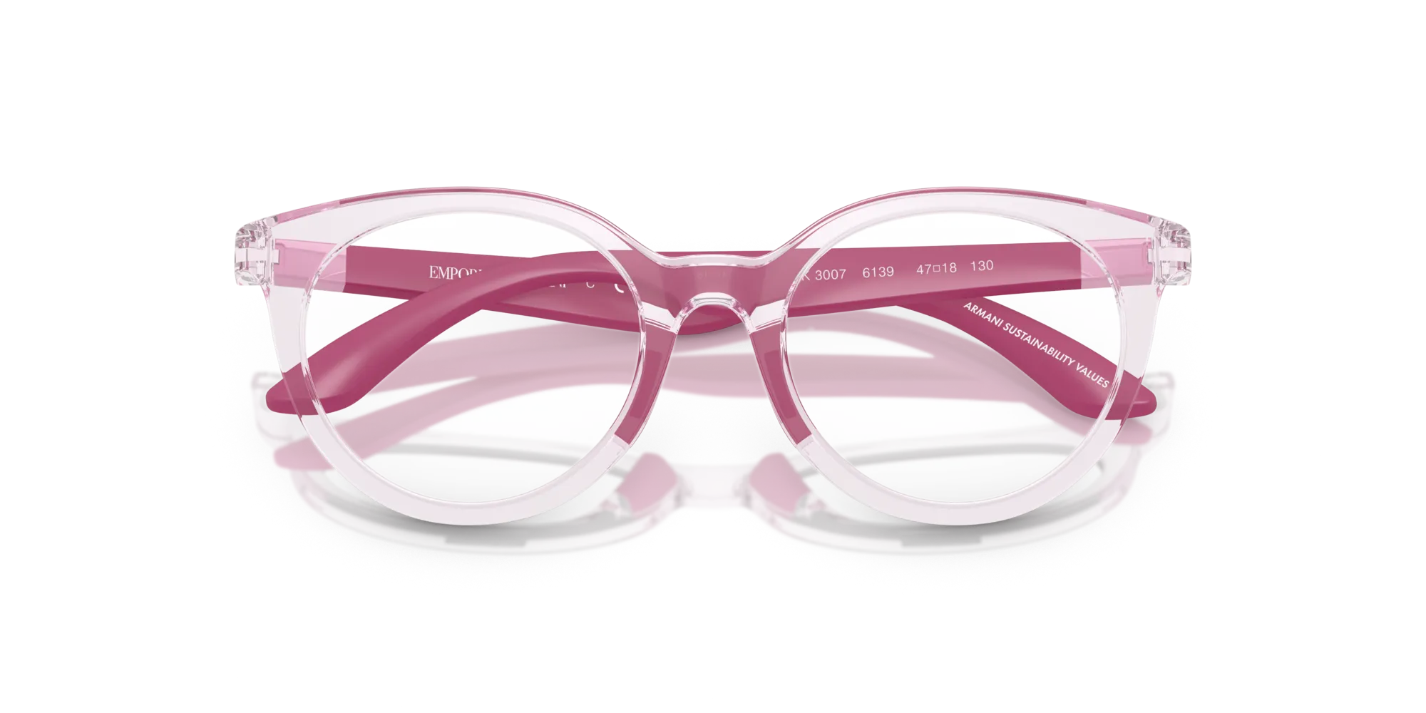 Emporio Armani EK3007 6139 Montature da vista bambino Iniettato Rosa Pantos Normale - immagine 2