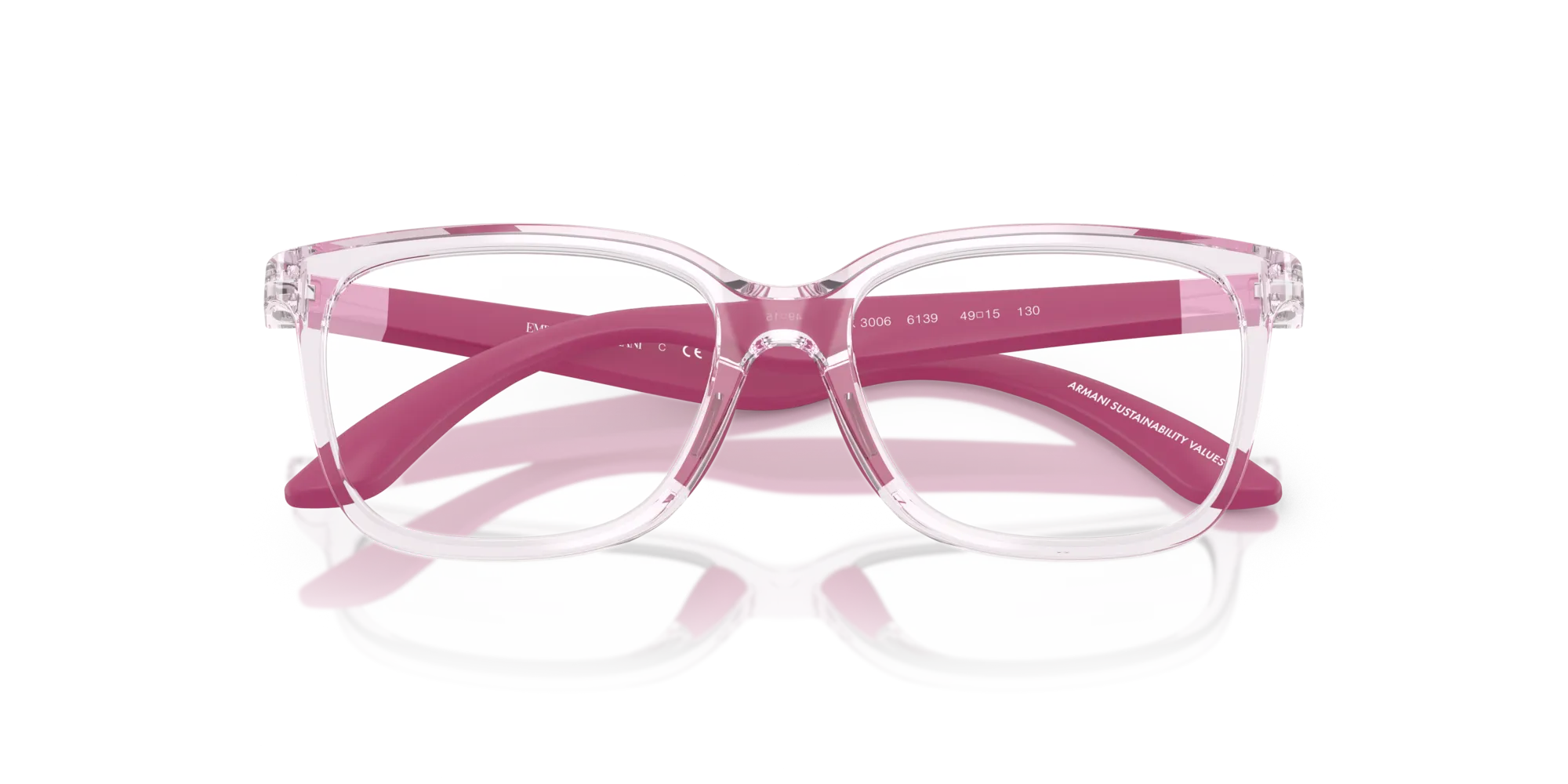 Emporio Armani EK3006 6139 Montature da vista Iniettato Rosa Pillow Normale - immagine 2