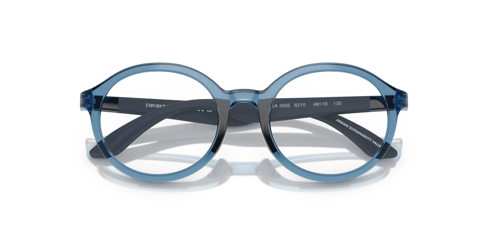 Emporio Armani EK3005 6210 Montature da vista Iniettato Blu Rotonda Normale - immagine 2
