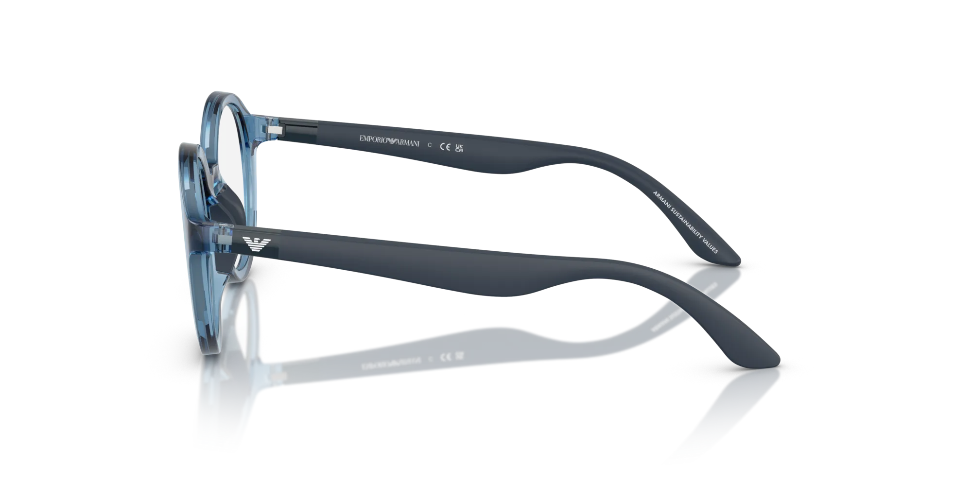Emporio Armani EK3005 6210 Montature da vista Iniettato Blu Rotonda Normale - immagine 4