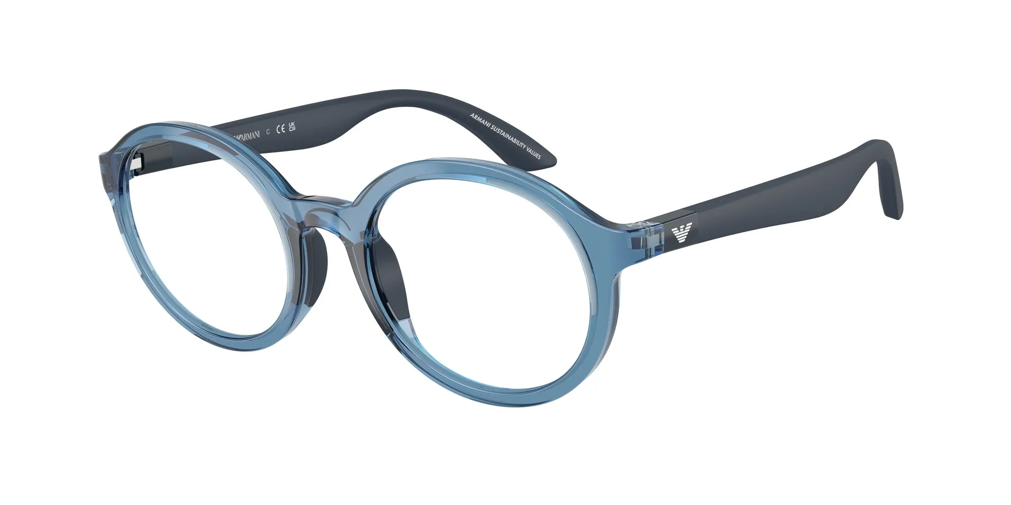 Emporio Armani EK3005 6210 Montature da vista Iniettato Blu Rotonda Normale - immagine 1