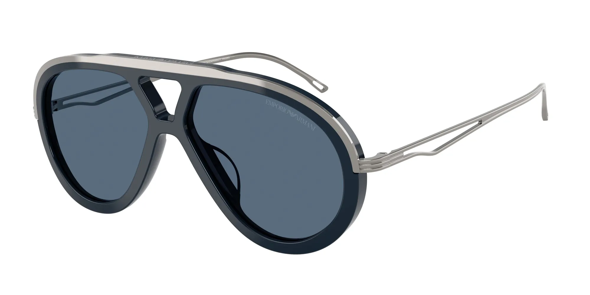 Emporio Armani EA4242U 621380 Occhiali da sole Acetato Blu Blu Pilot Normale - immagine 1