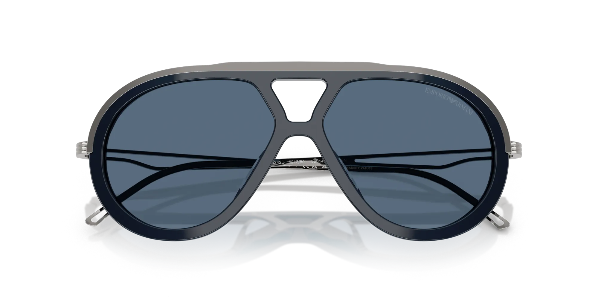 Emporio Armani EA4242U 621380 Occhiali da sole Acetato Blu Blu Pilot Normale - immagine 2