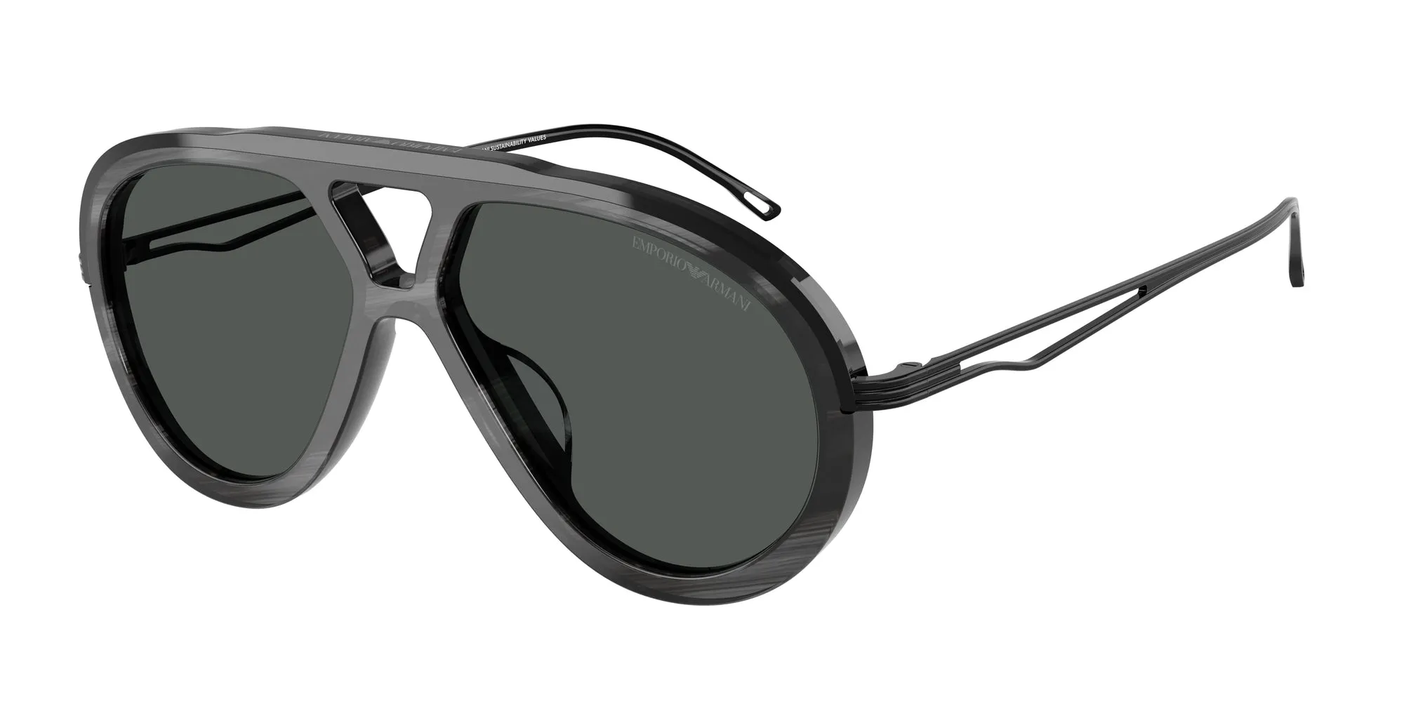 Emporio Armani EA4242U 621187 Occhiali da sole Acetato Grigio Grigio Pilot Normale - immagine 1