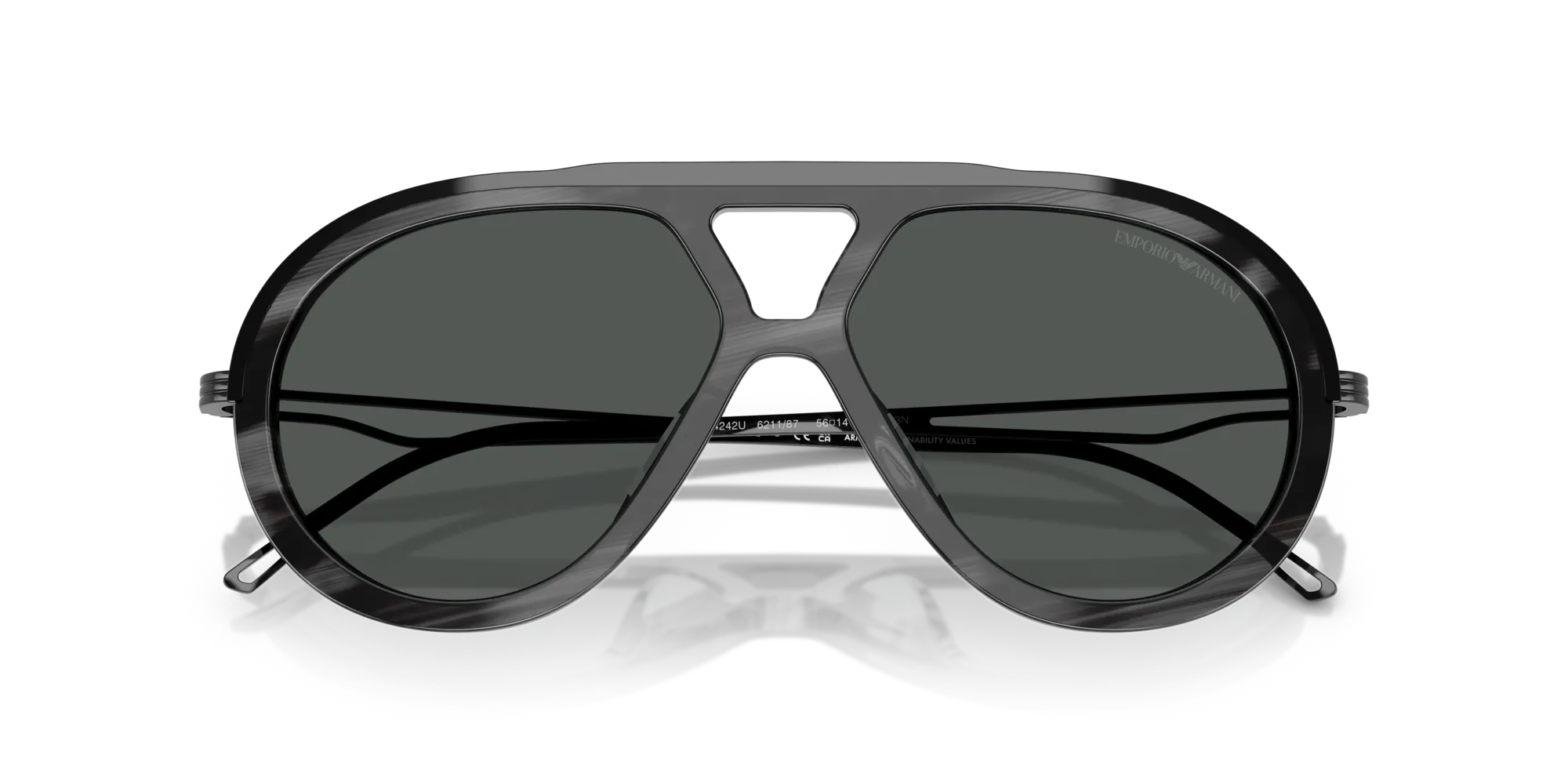 Emporio Armani EA4242U 621187 Occhiali da sole Acetato Grigio Grigio Pilot Normale - immagine 2
