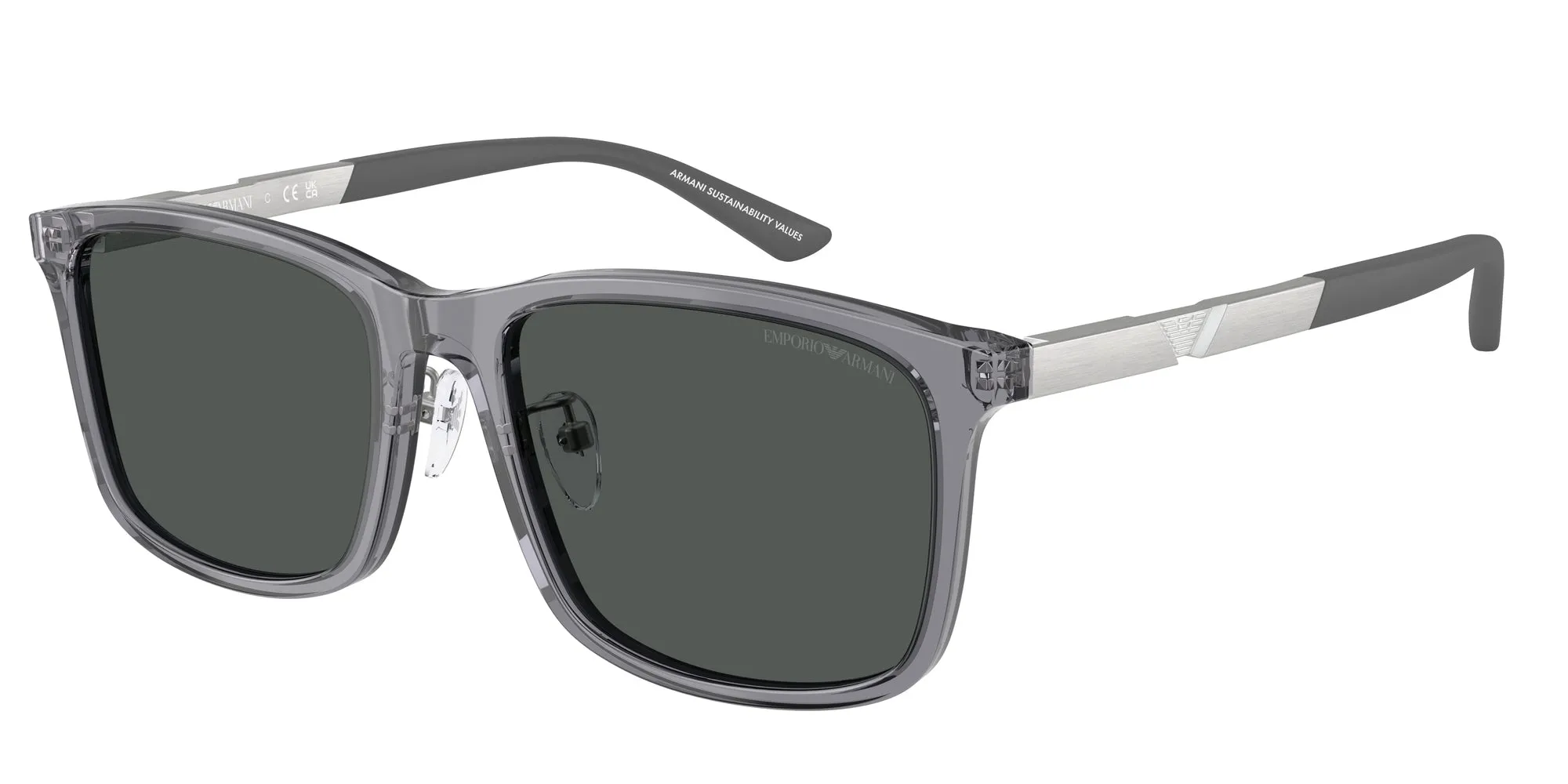 Emporio Armani EA4241D 620687 Occhiali da sole Acetato Grigio Grigio Squadrata Normale - immagine 1