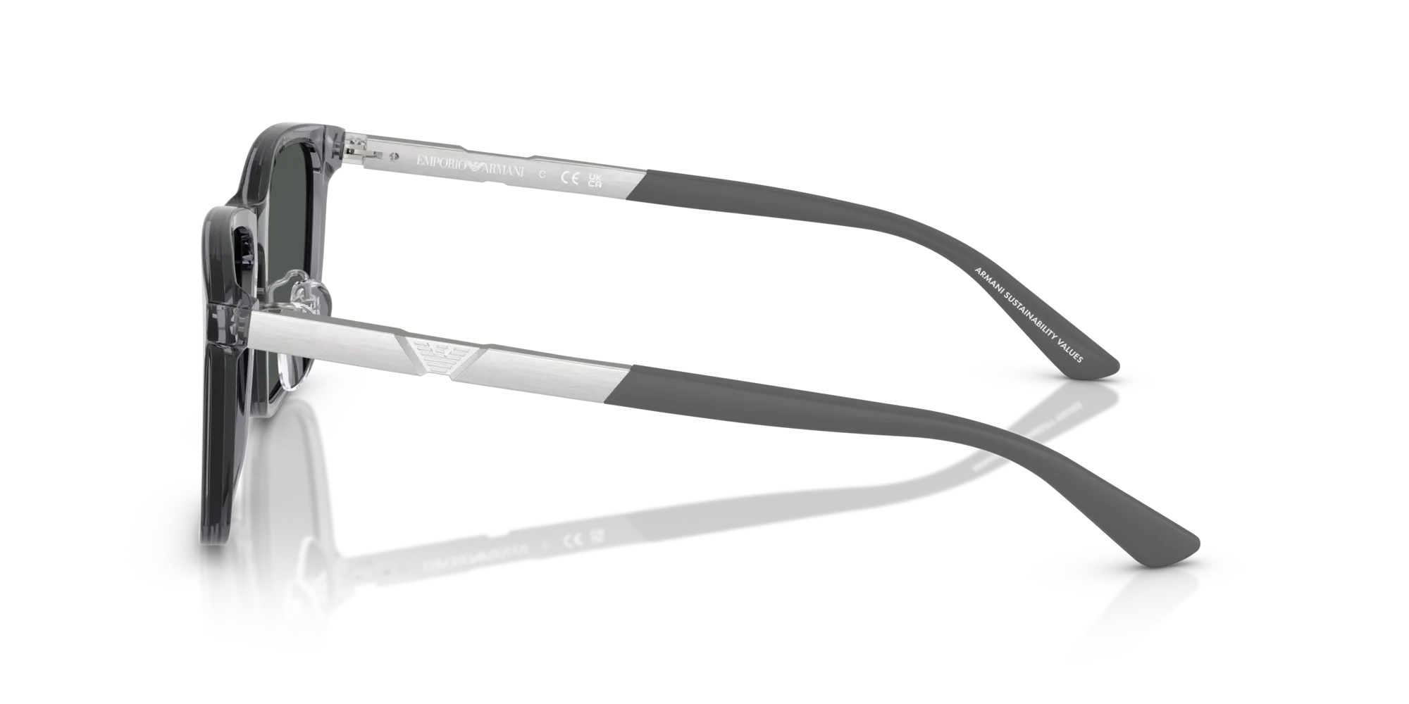 Emporio Armani EA4241D 620687 Occhiali da sole Acetato Grigio Grigio Squadrata Normale - immagine 4