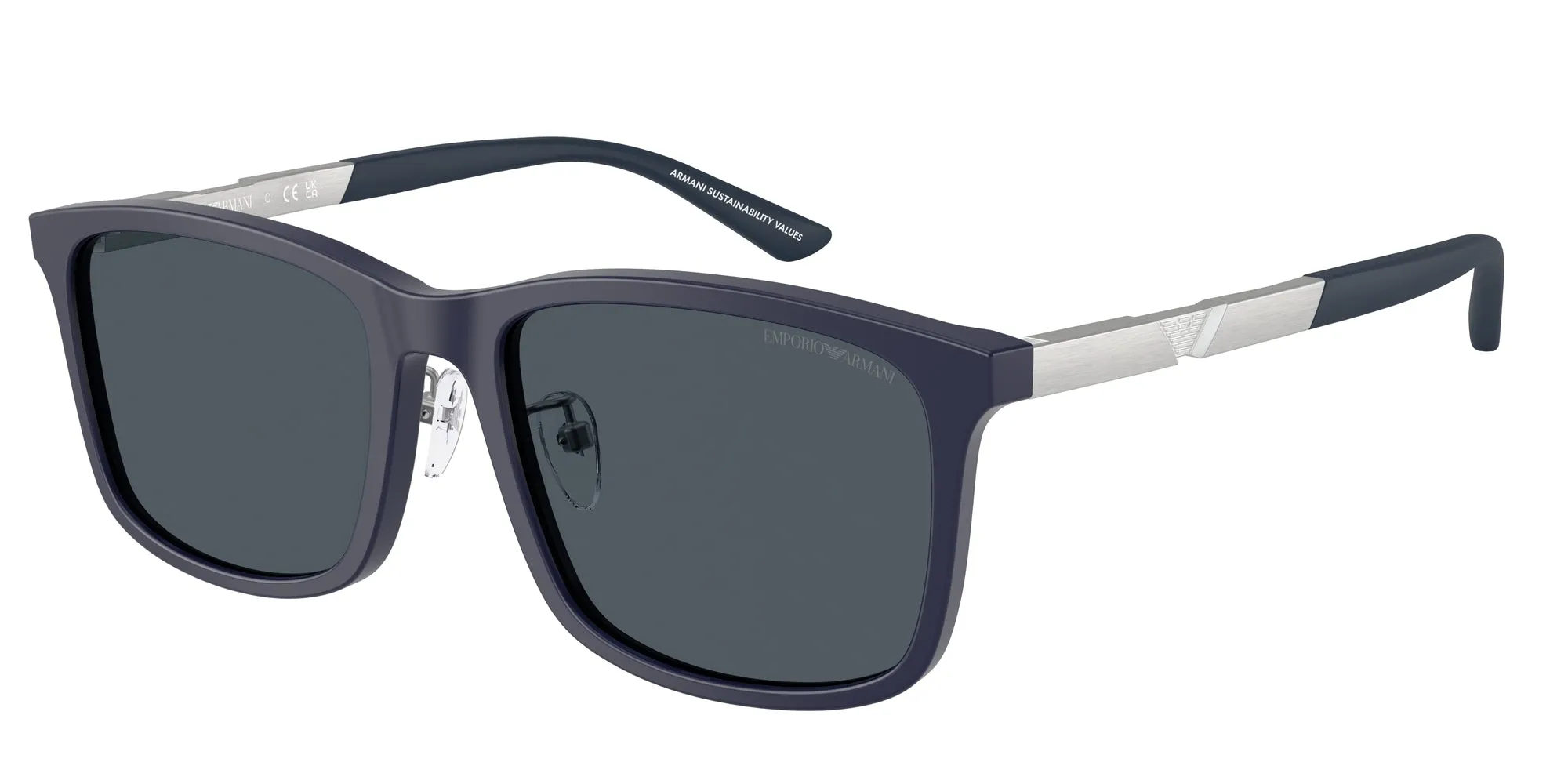 Emporio Armani EA4241D 618987 Occhiali da sole Acetato Blu Blu Squadrata Normale - immagine 1