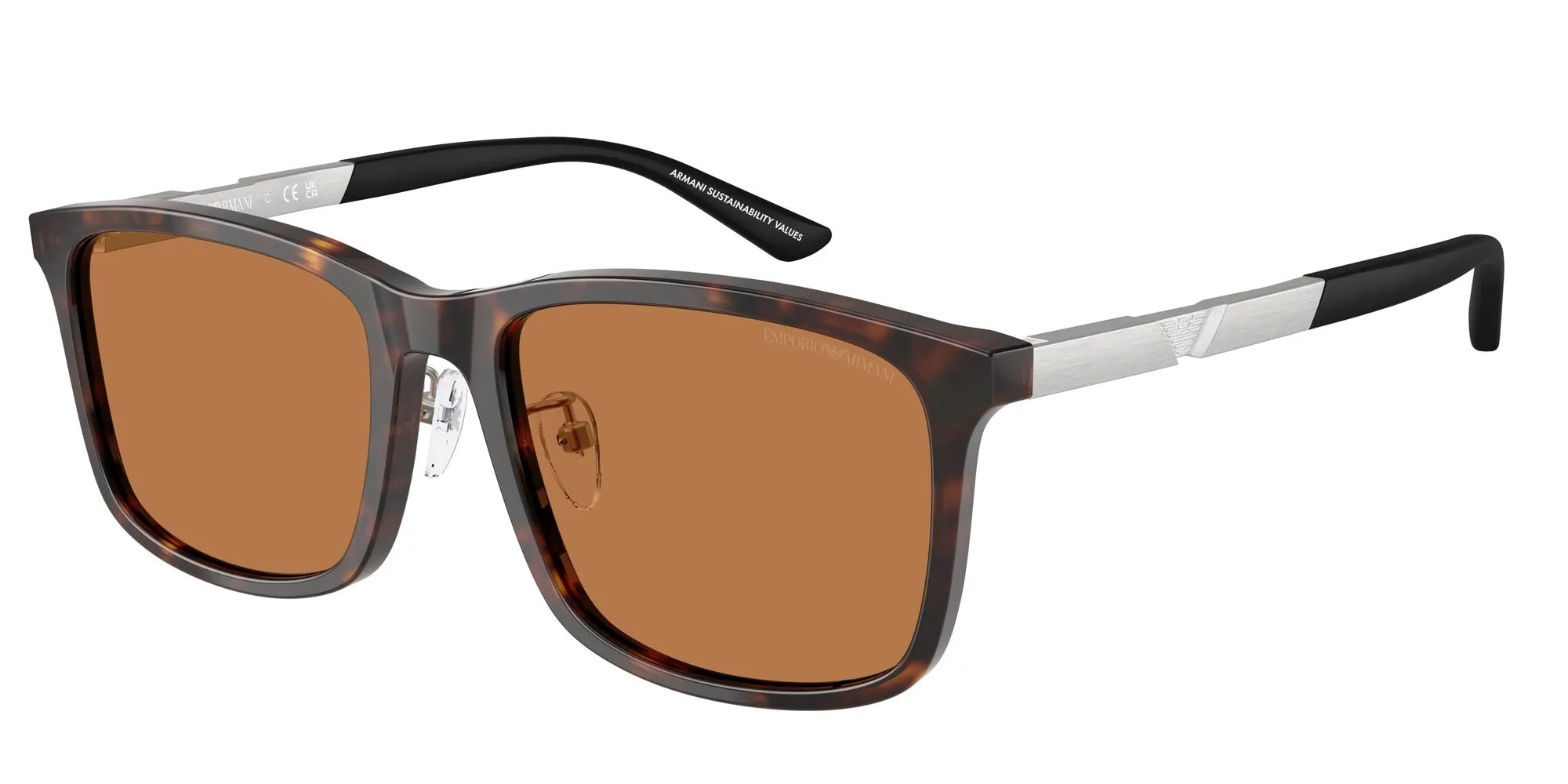 Emporio Armani EA4241D 502673 Occhiali da sole Acetato Tartaruga Marrone Squadrata Normale - immagine 1