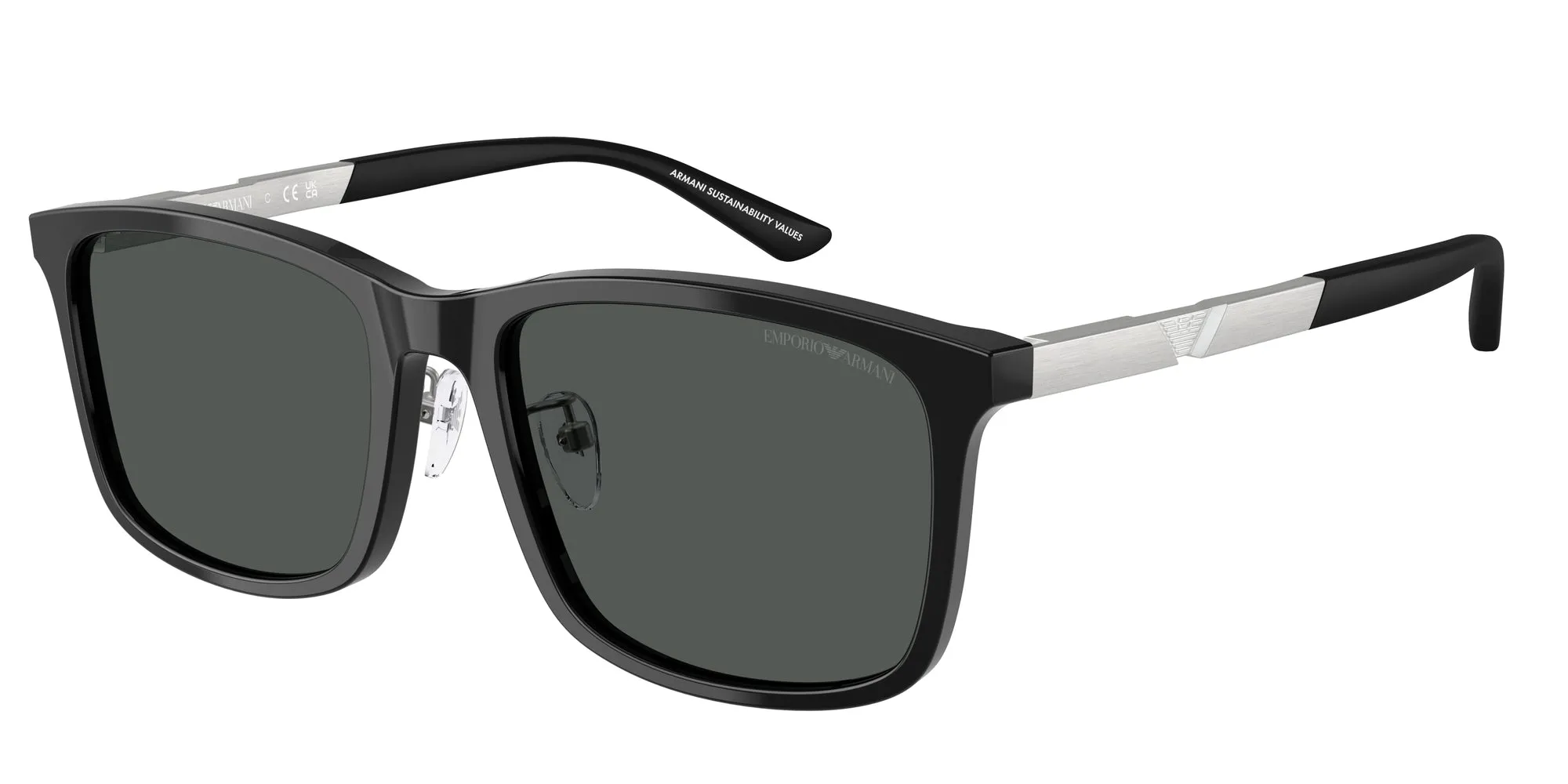 Emporio Armani EA4241D 501787 Occhiali da sole Acetato Nero Grigio Squadrata Normale - immagine 1