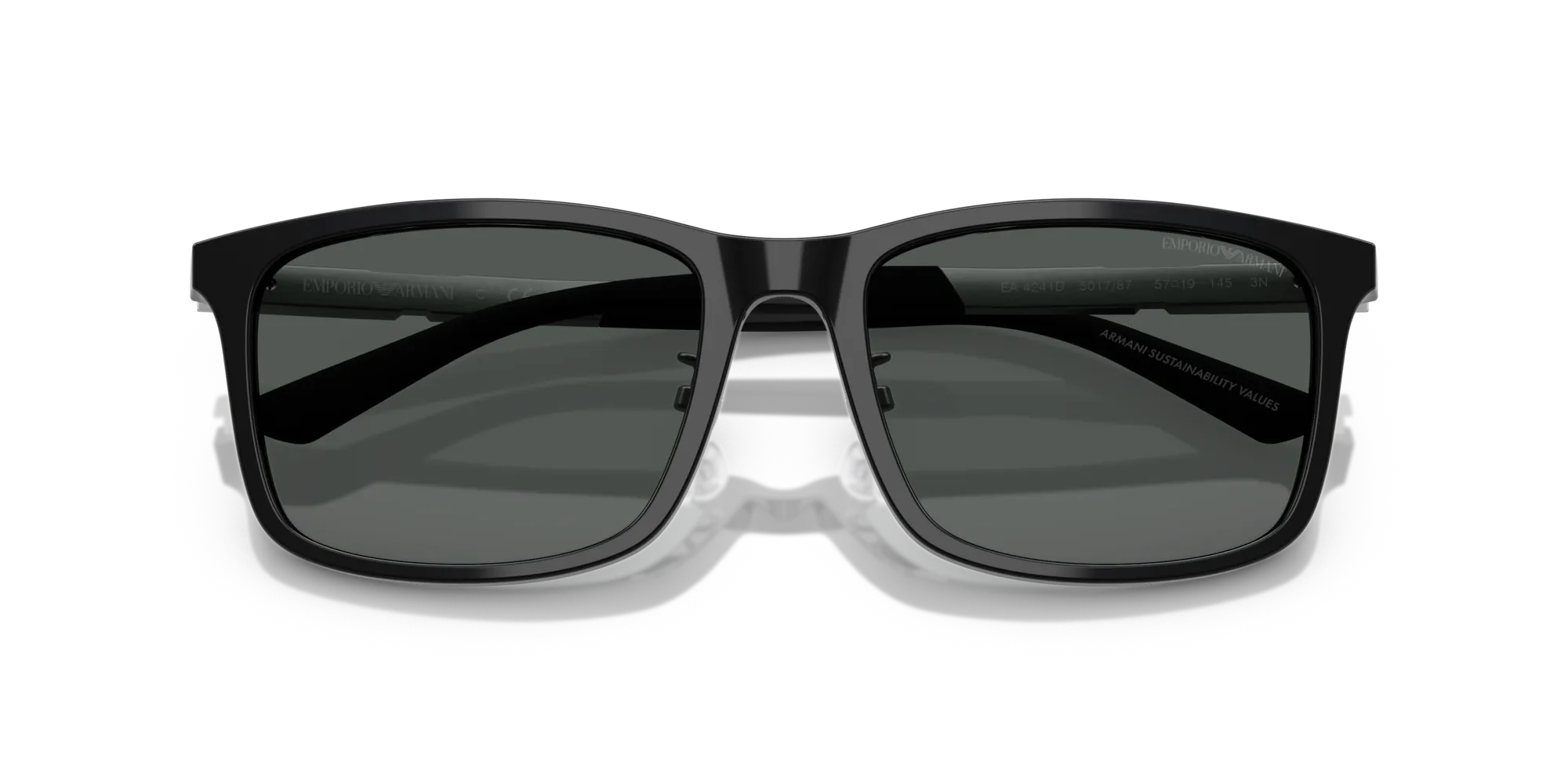 Emporio Armani EA4241D 501787 Occhiali da sole Acetato Nero Grigio Squadrata Normale - immagine 2