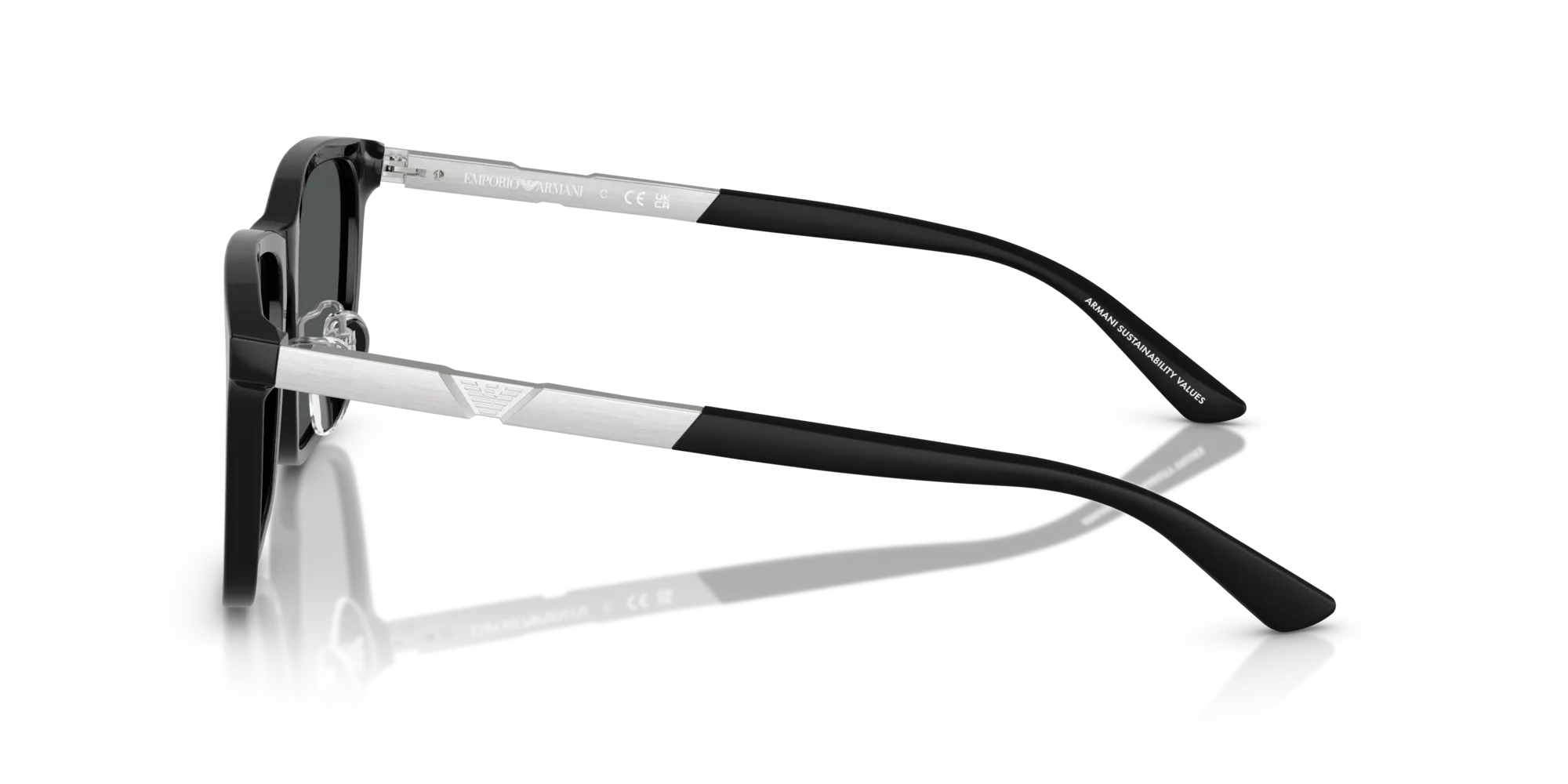 Emporio Armani EA4241D 501787 Occhiali da sole Acetato Nero Grigio Squadrata Normale - immagine 4