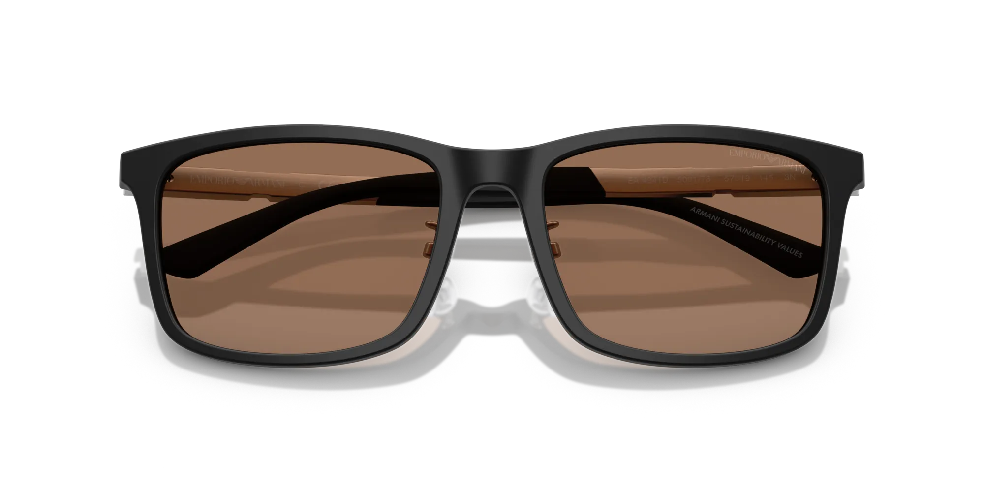 Emporio Armani EA4241D 500173 Occhiali da sole Acetato Nero Marrone Squadrata Normale - immagine 2
