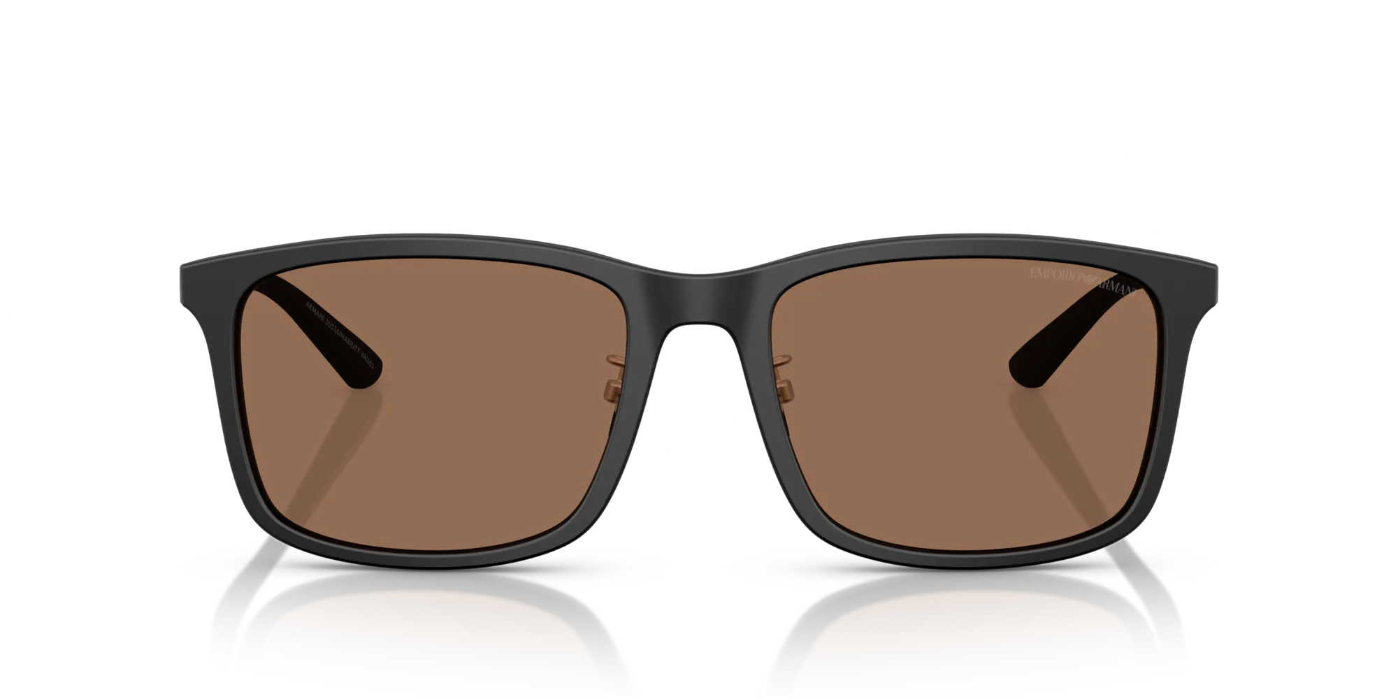 Emporio Armani EA4241D 500173 Occhiali da sole Acetato Nero Marrone Squadrata Normale - immagine 3