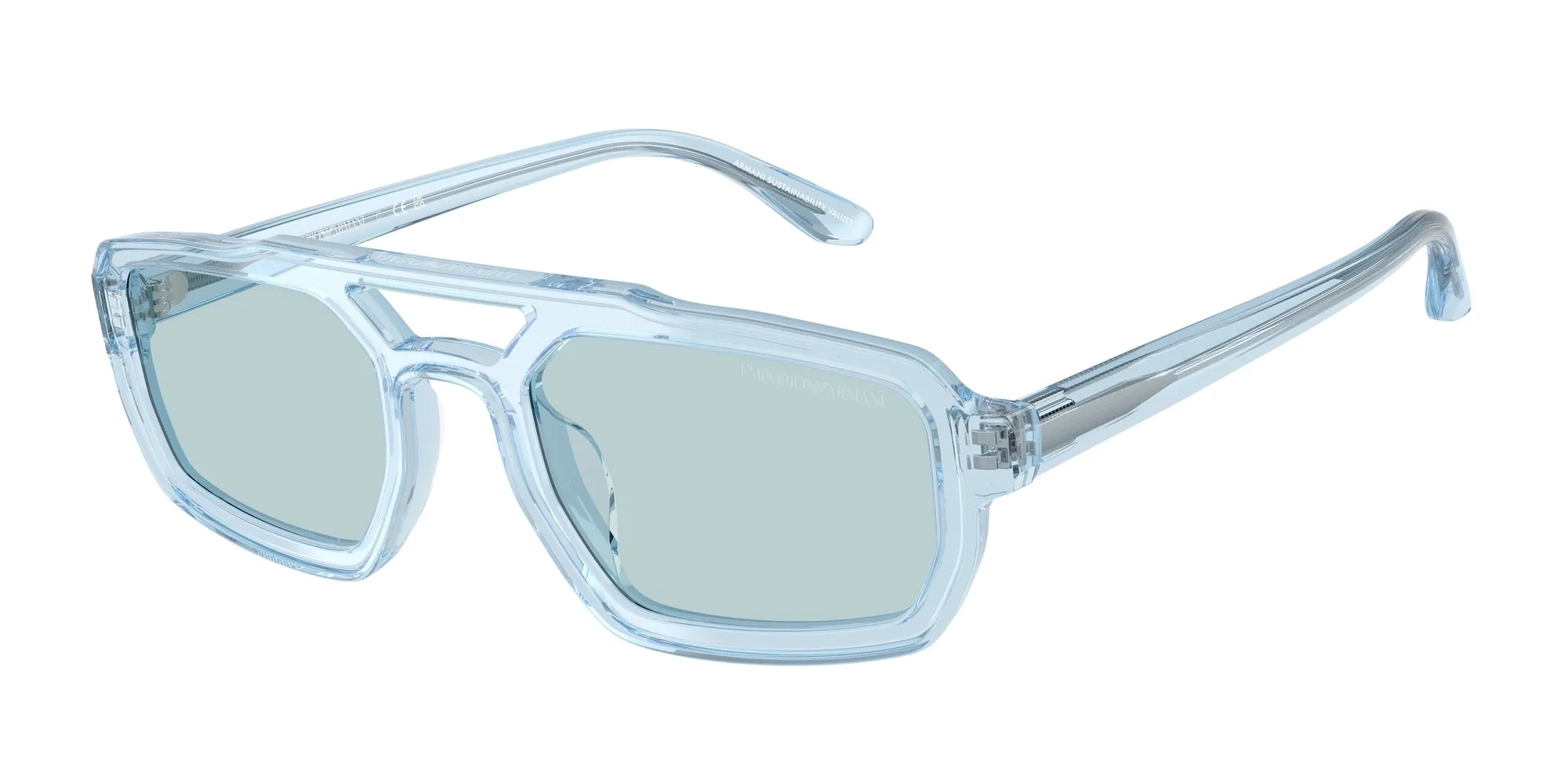 Emporio Armani EA4240U 6204/1 Occhiali da sole Acetato Blu Blu Geometrica Normale - immagine 1