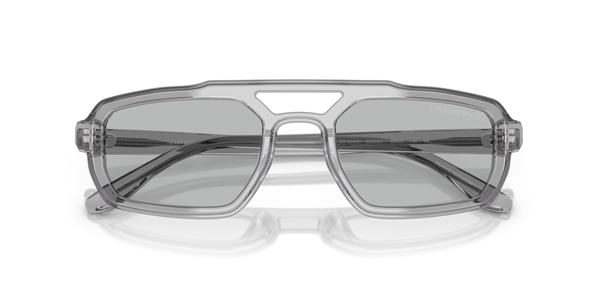 Emporio Armani EA4240U 620287 Occhiali da sole Acetato Grigio Grigio Geometrica Normale - immagine 2