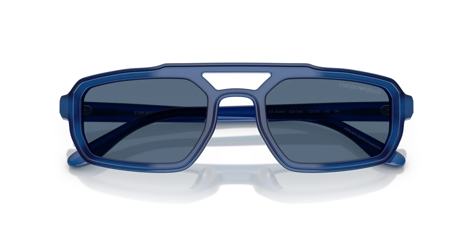 Emporio Armani EA4240U 620180 Occhiali da sole Acetato Blu Blu Geometrica Normale - immagine 2
