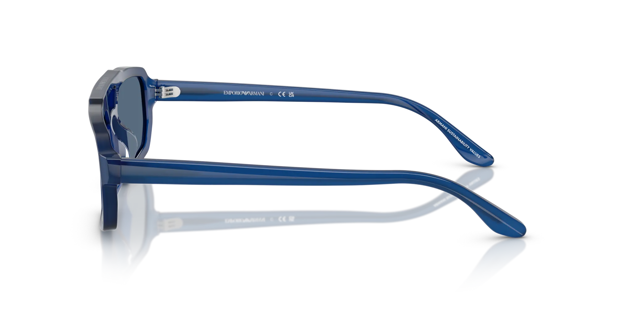 Emporio Armani EA4240U 620180 Occhiali da sole Acetato Blu Blu Geometrica Normale - immagine 4