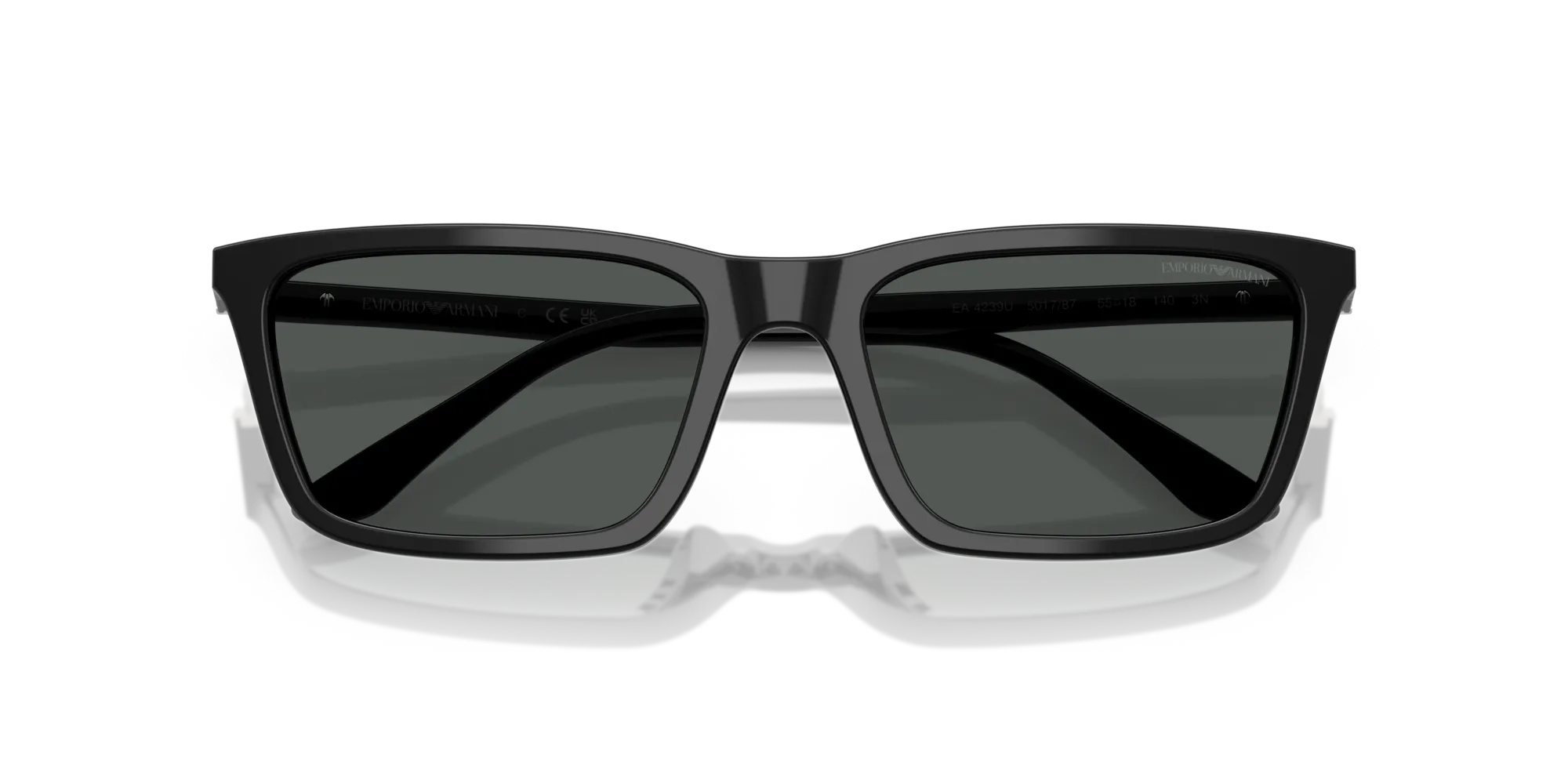 Emporio Armani EA4239U 501787 Occhiali da sole Acetato Nero Grigio Squadrata Normale - immagine 2