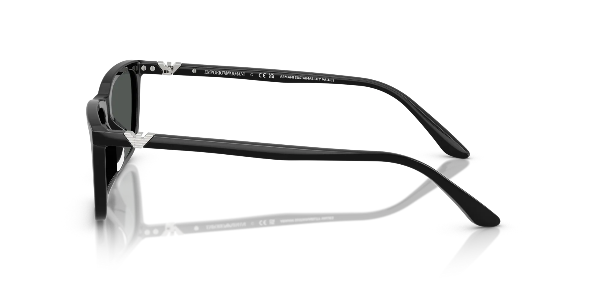 Emporio Armani EA4239U 501787 Occhiali da sole Acetato Nero Grigio Squadrata Normale - immagine 4