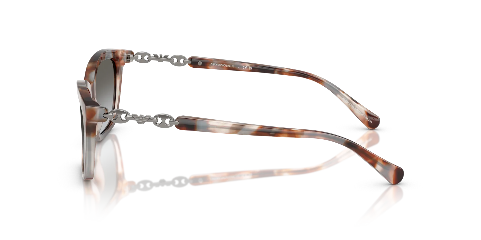 Emporio Armani EA4238 61953C Occhiali da sole Acetato Tartaruga Grigio Cat Eye Normale Sfumato - immagine 4