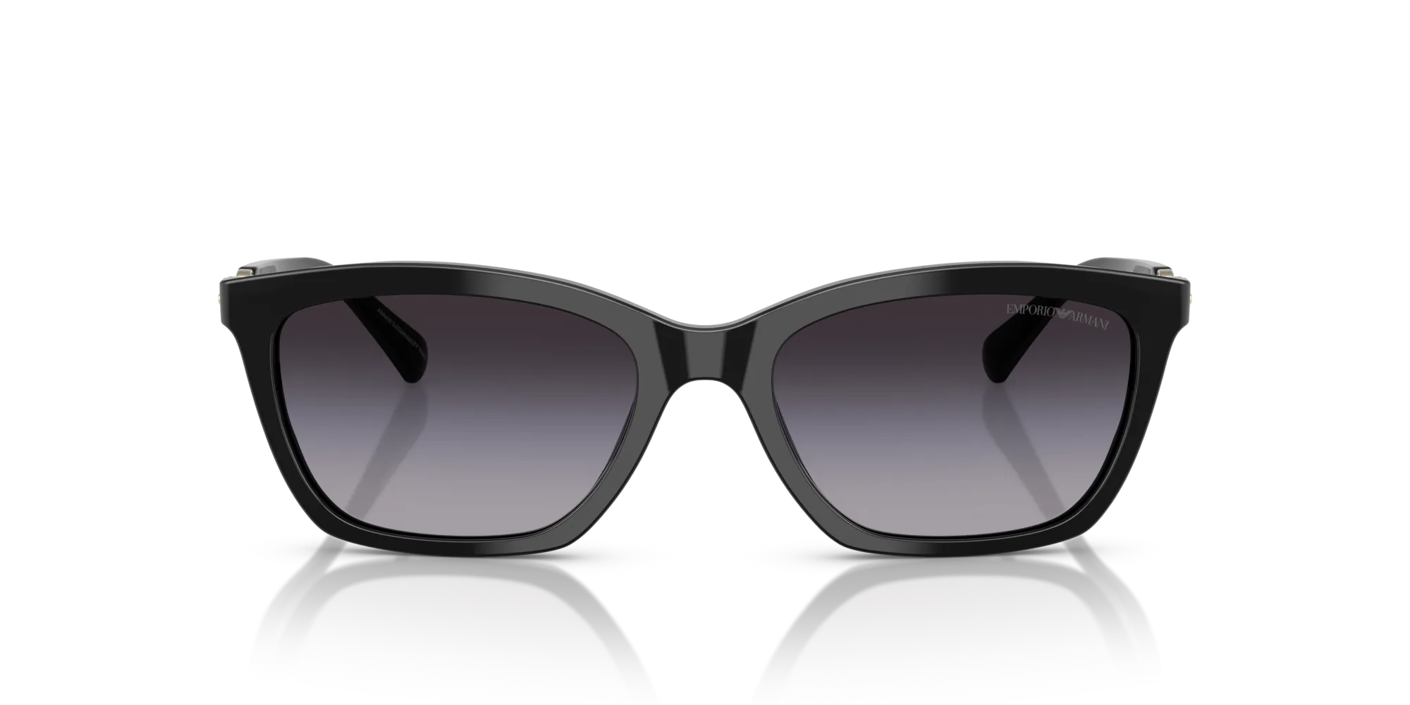 Emporio Armani EA4238 50178G Occhiali da sole Acetato Nero Grigio Cat Eye Normale Sfumato - immagine 3
