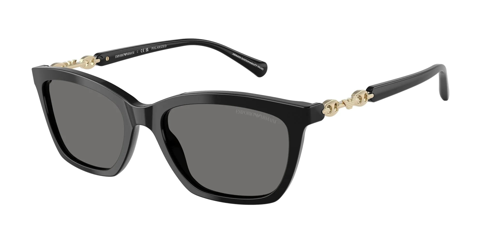 Emporio Armani EA4238 501781 Occhiali da sole Acetato Nero Grigio Cat Eye Polarizzata - immagine 1