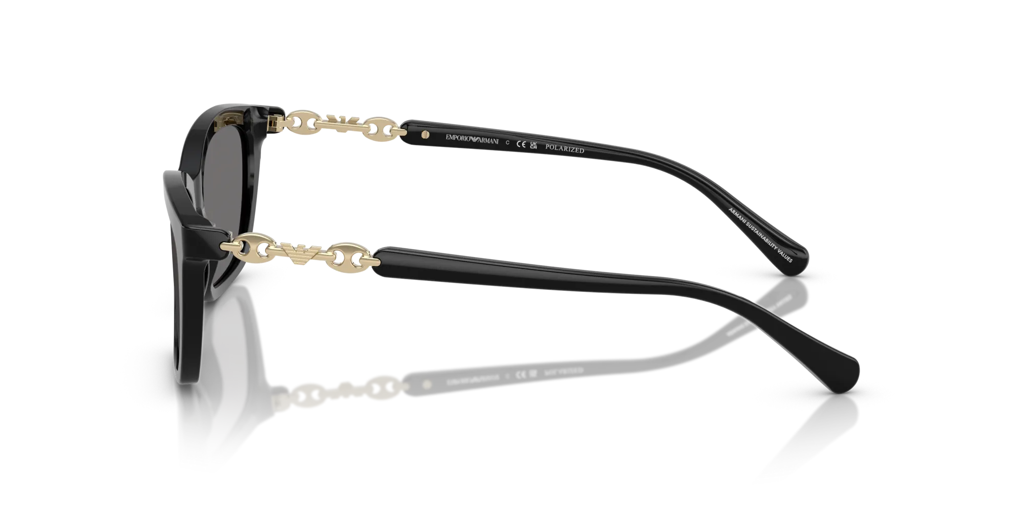 Emporio Armani EA4238 501781 Occhiali da sole Acetato Nero Grigio Cat Eye Polarizzata - immagine 4