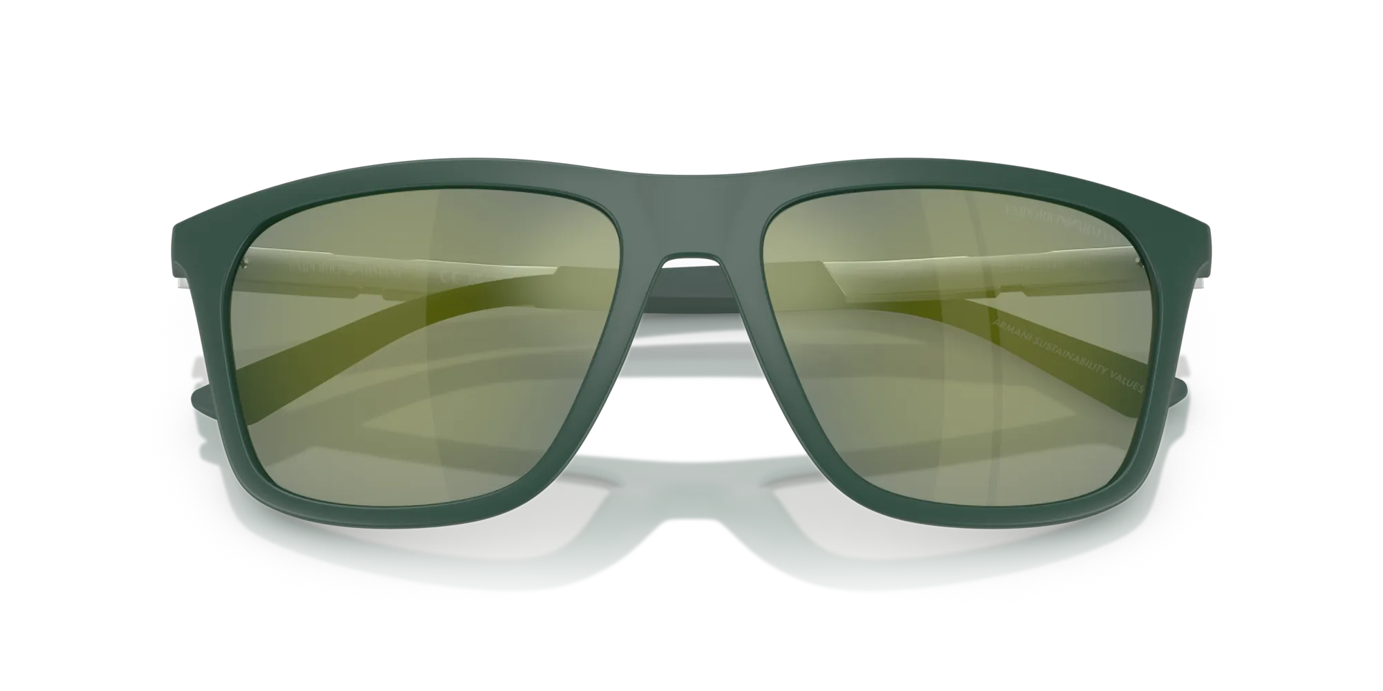 Emporio Armani EA4237 61906R Occhiali da sole Iniettato Verde Grigio Squadrata Specchiate - immagine 2